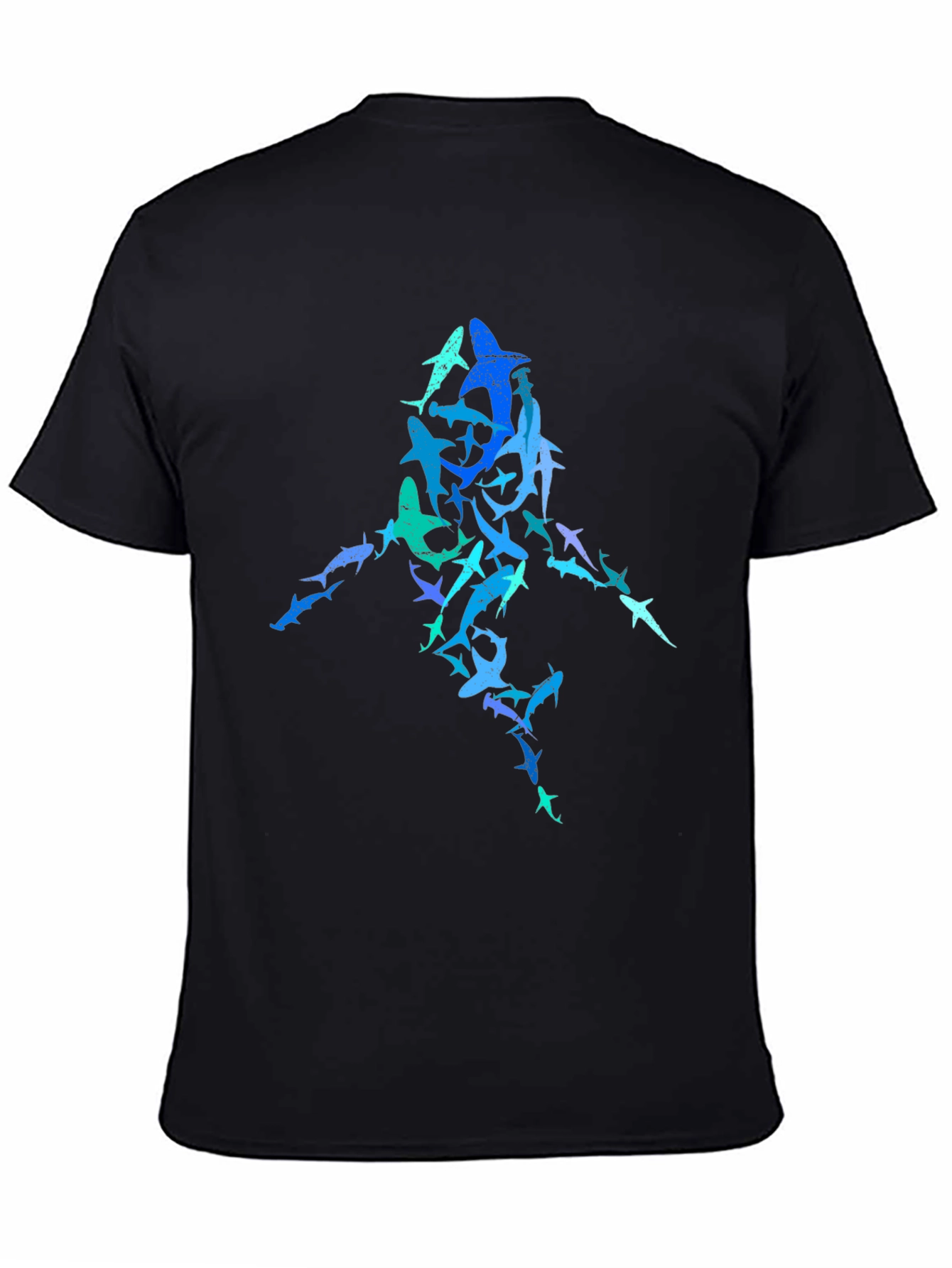 Shark Silhouette Graphic Tee - Black
