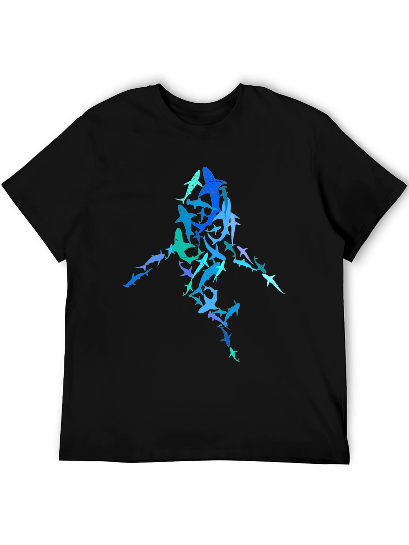 Shark Silhouette Graphic Tee - Black