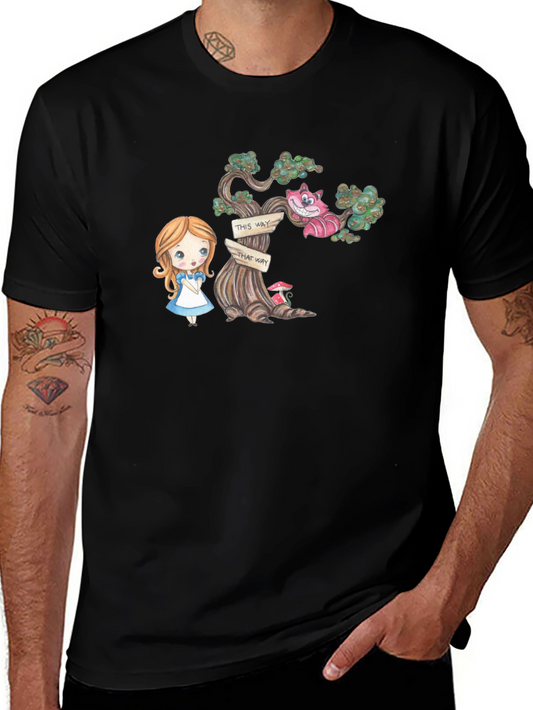 Alice in Wonderland Graphic Tee - Black