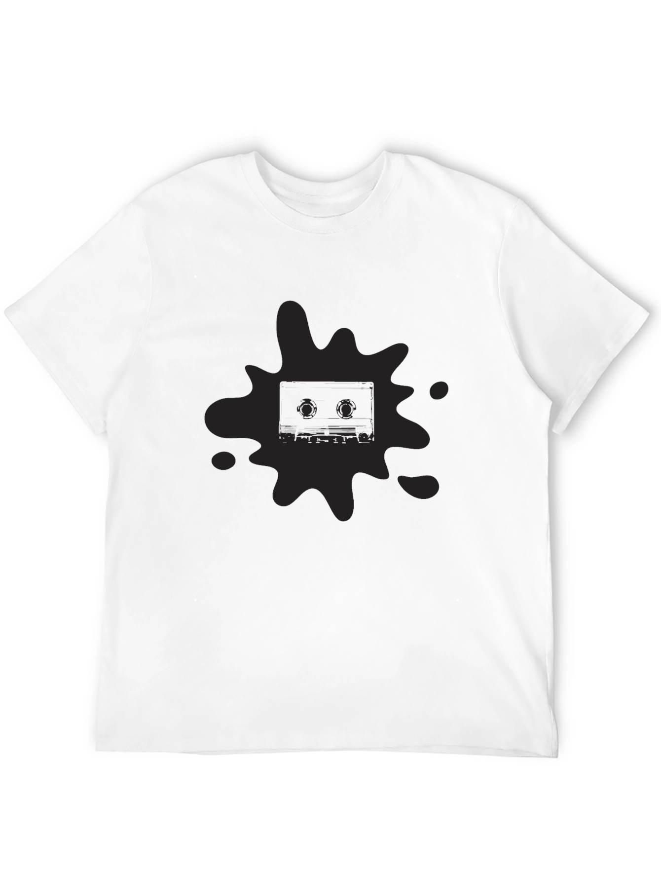 Retro Cassette Tape Graphic Black T-Shirt