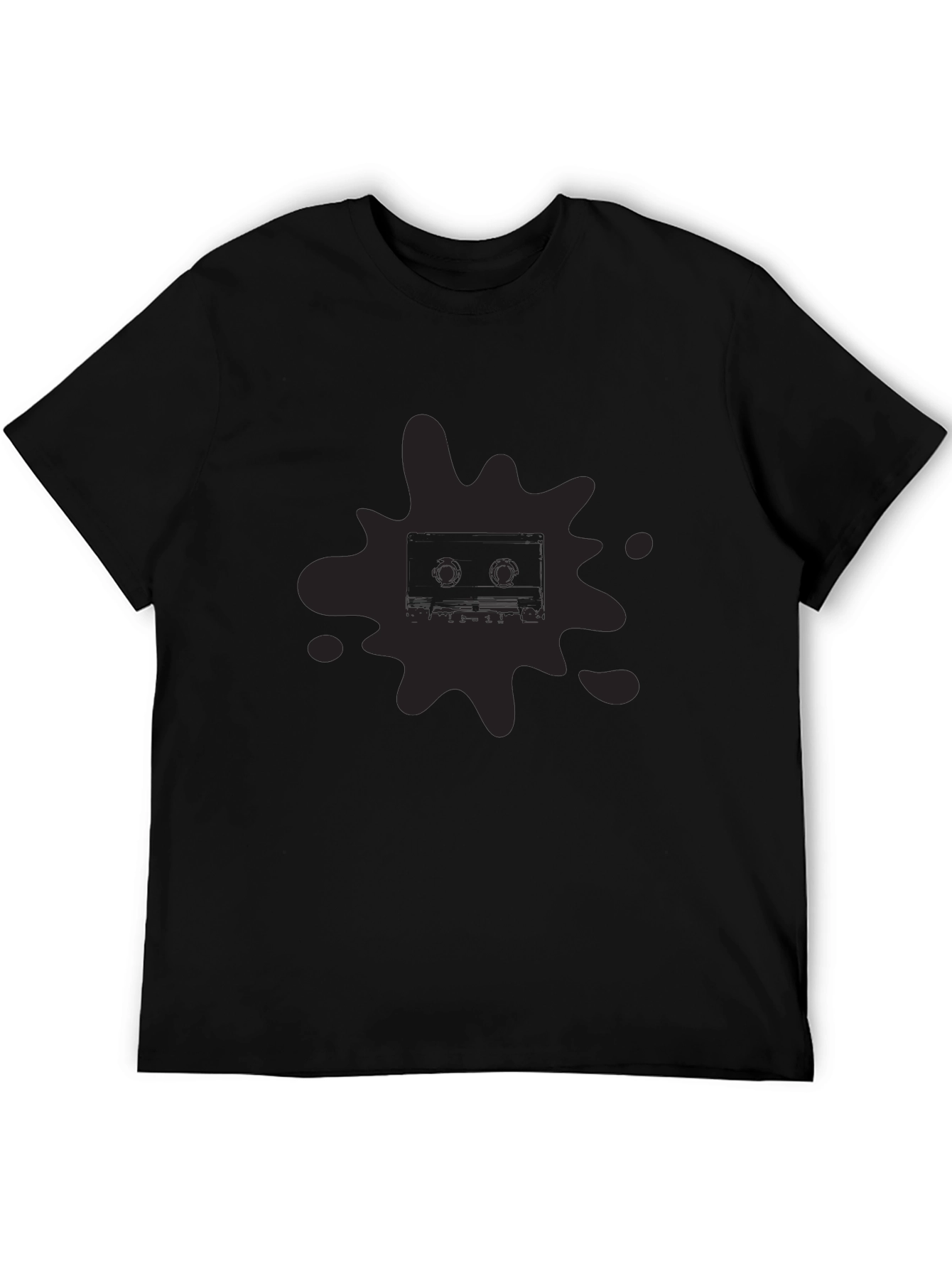 Retro Cassette Tape Graphic Black T-Shirt