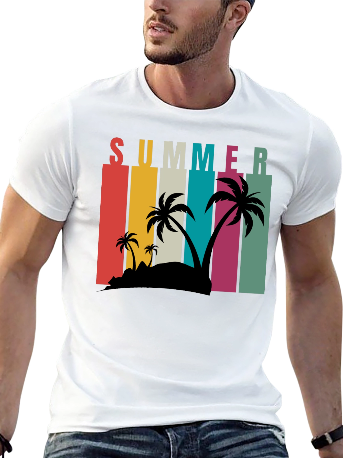 Retro Summer Palm Tee