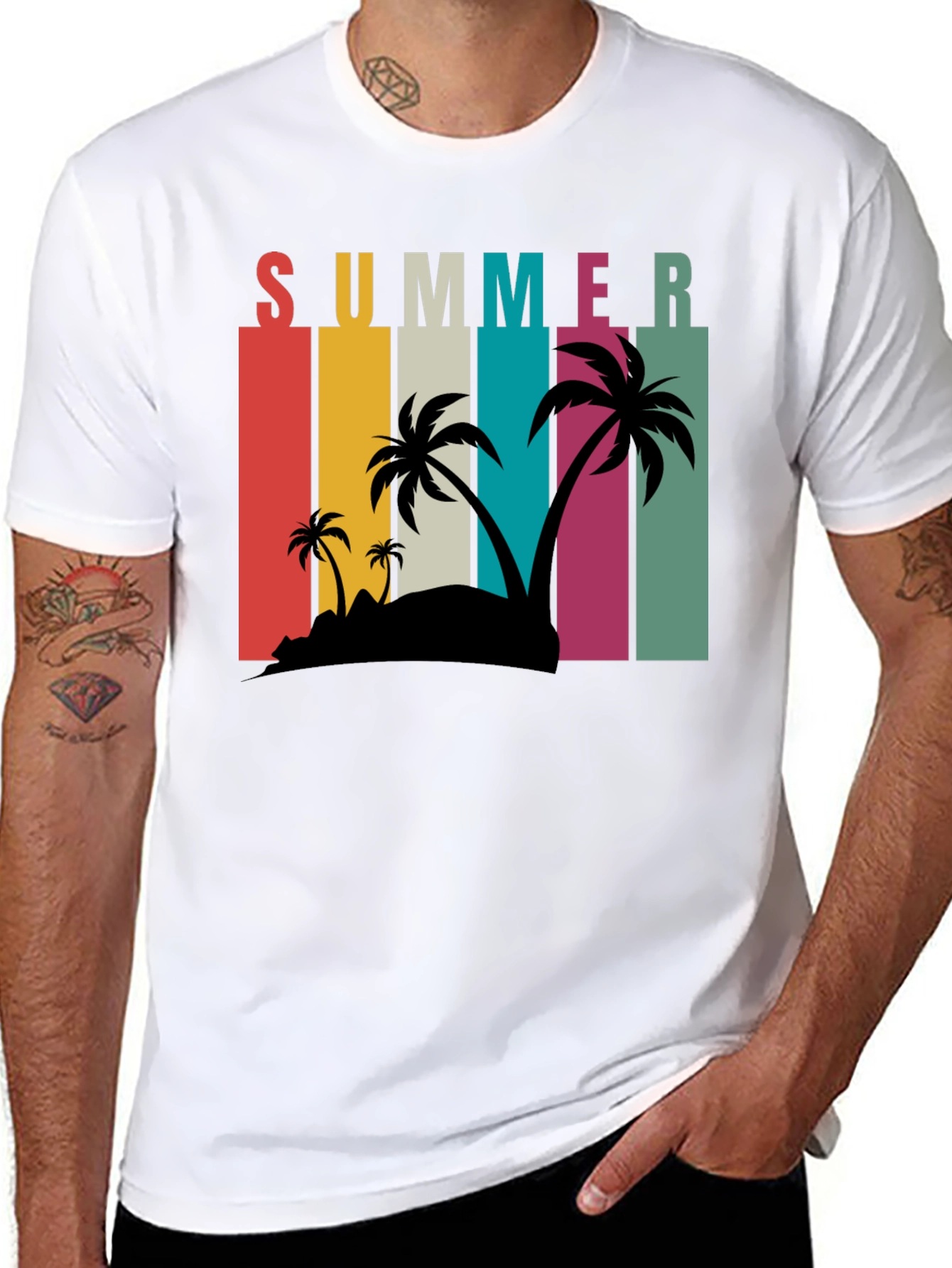 Retro Summer Palm Tee
