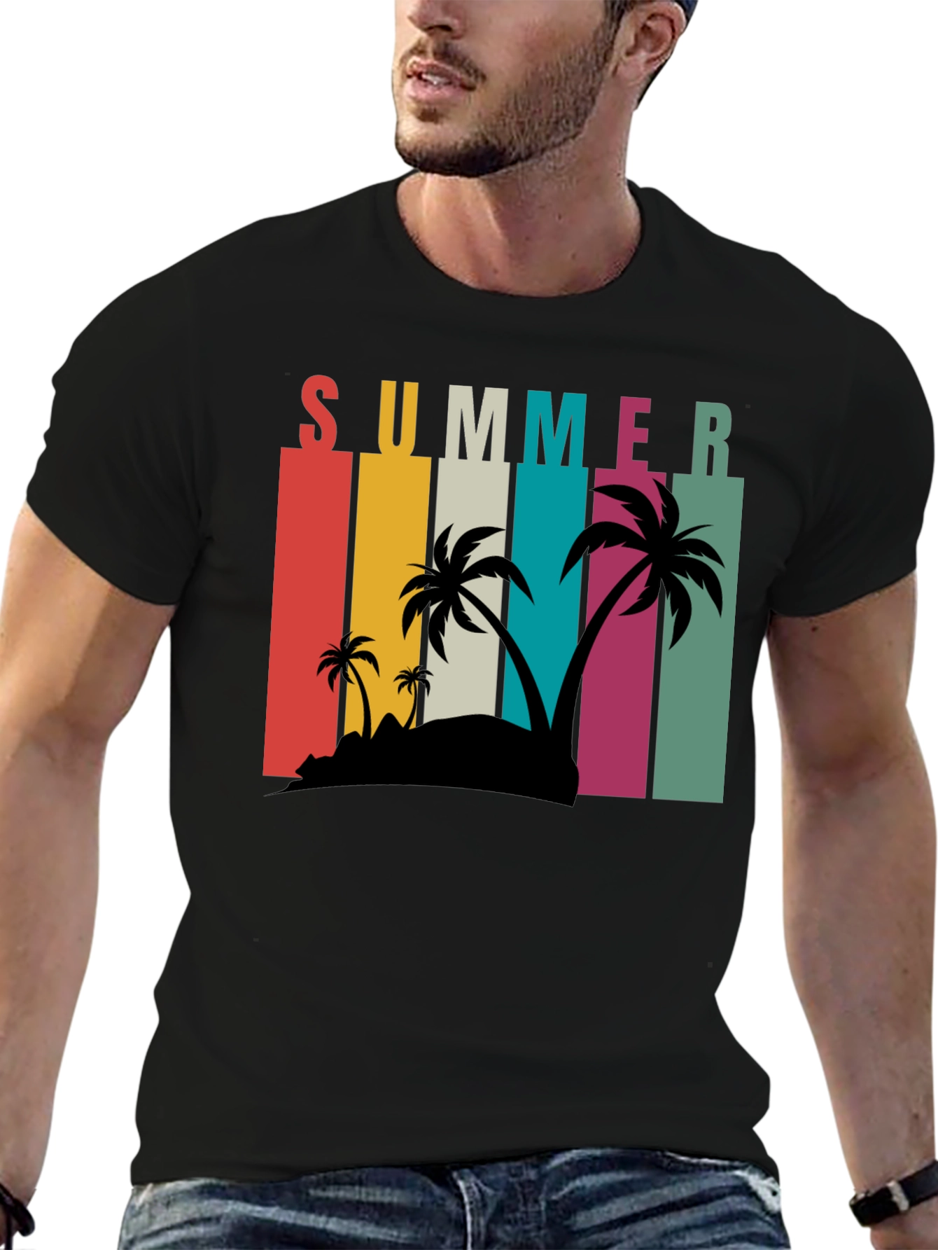 Retro Summer Palm Tee