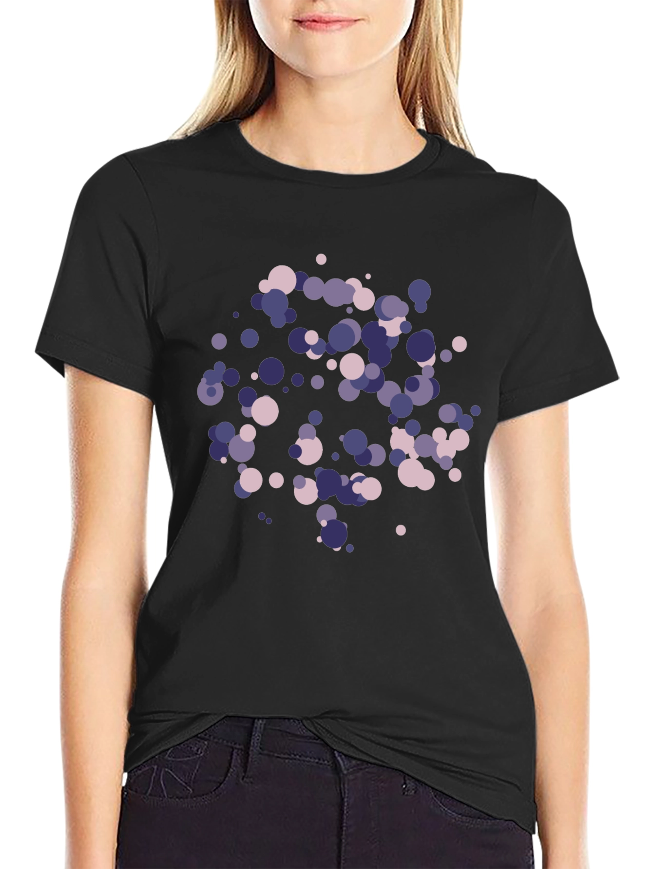 Abstract Dot Pattern Black T-Shirt