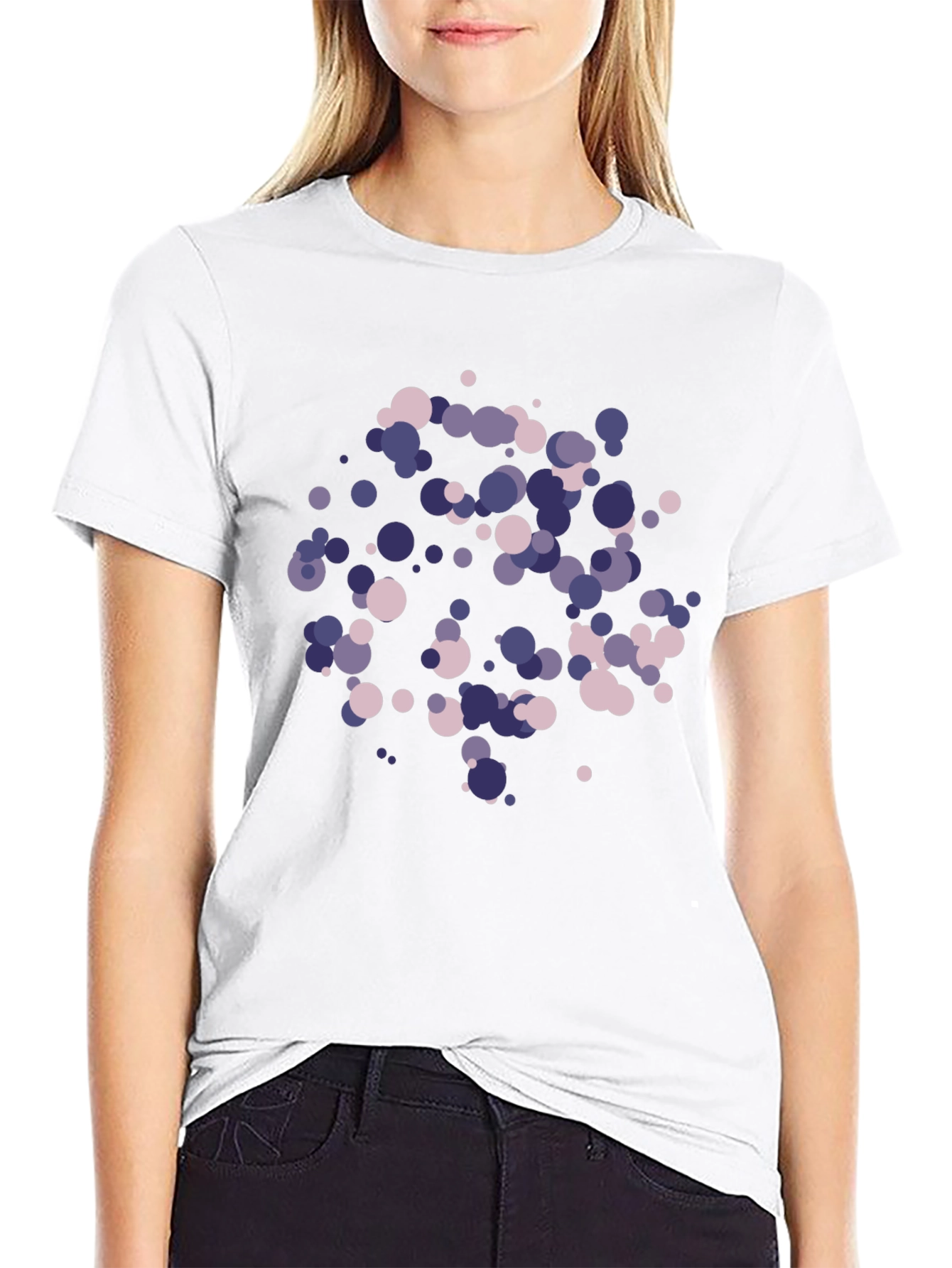 Abstract Dot Pattern Black T-Shirt