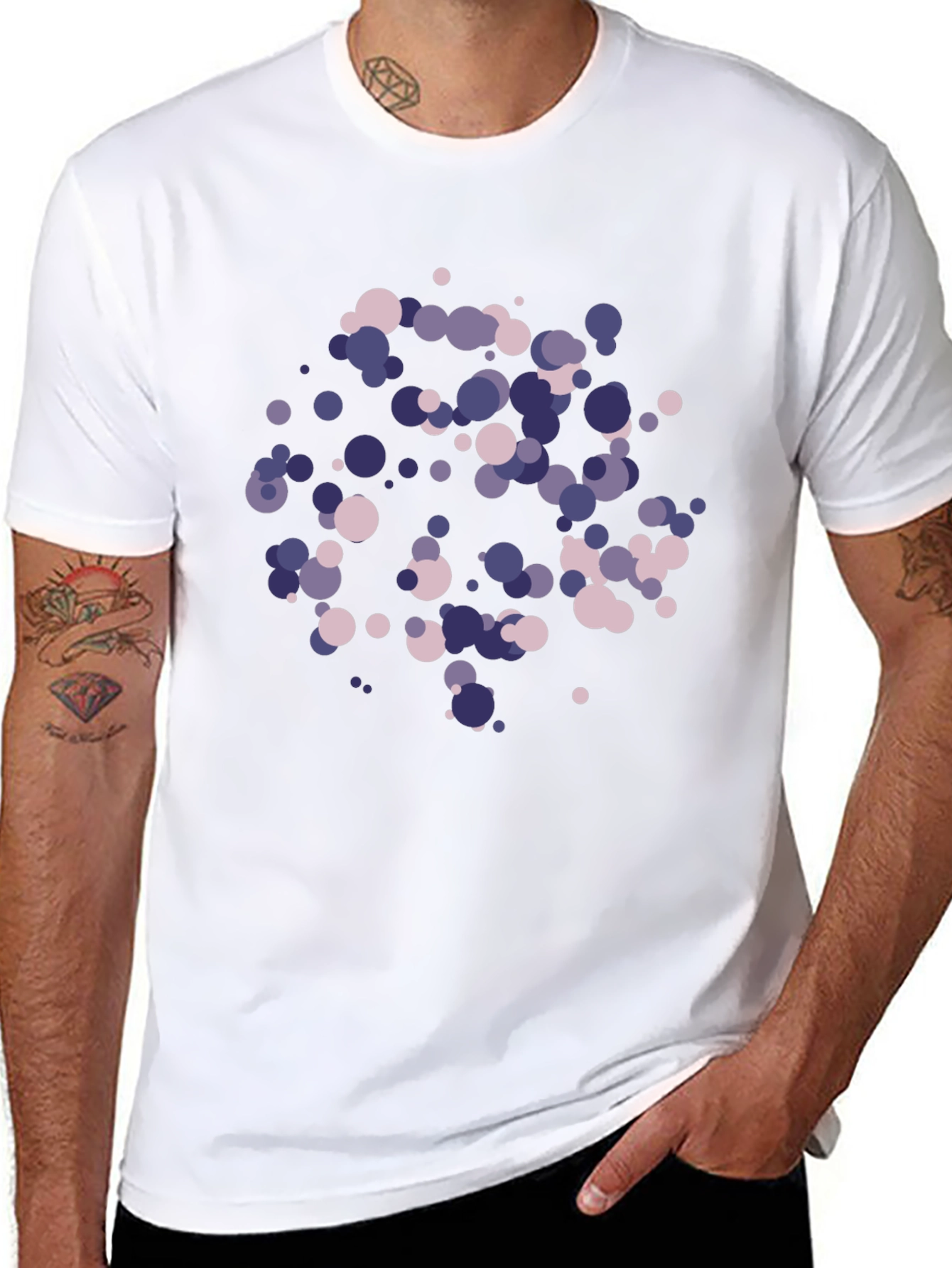 Abstract Dot Pattern Black T-Shirt