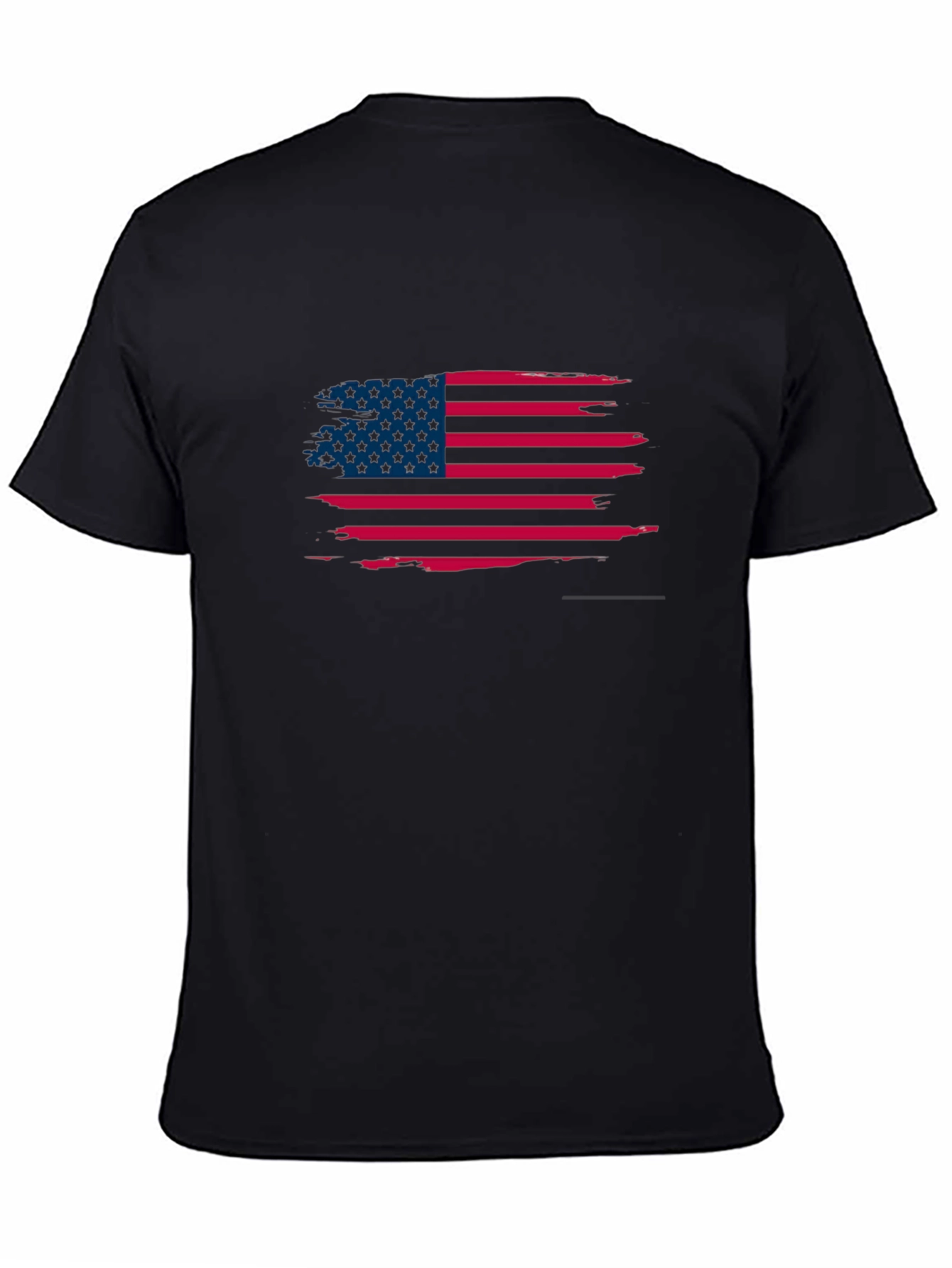 American Flag Distressed Black T-Shirt