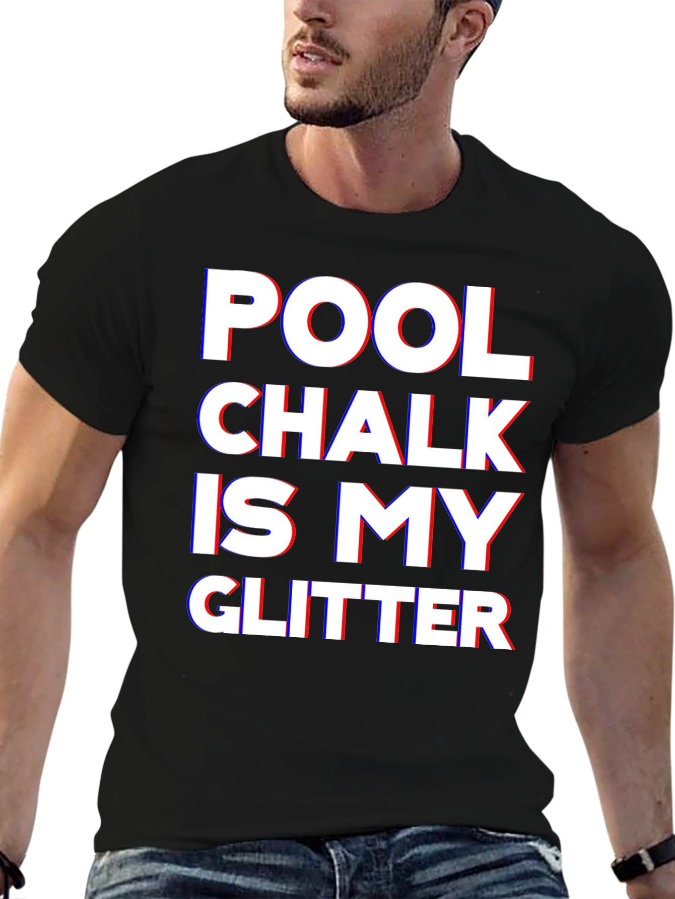 Pool Chalk Is My Glitter Black T-Shirt