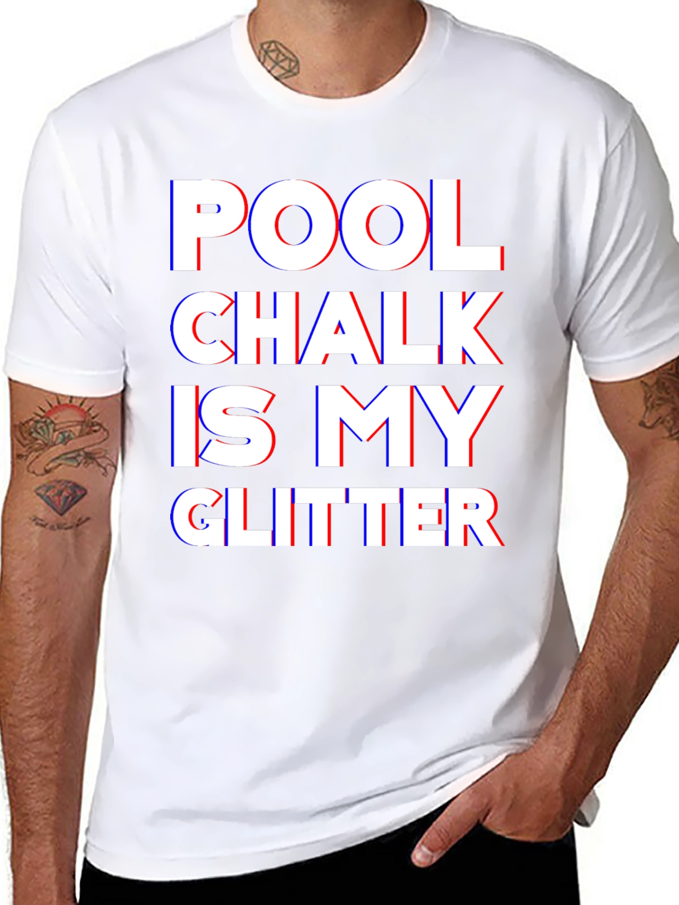 Pool Chalk Is My Glitter Black T-Shirt