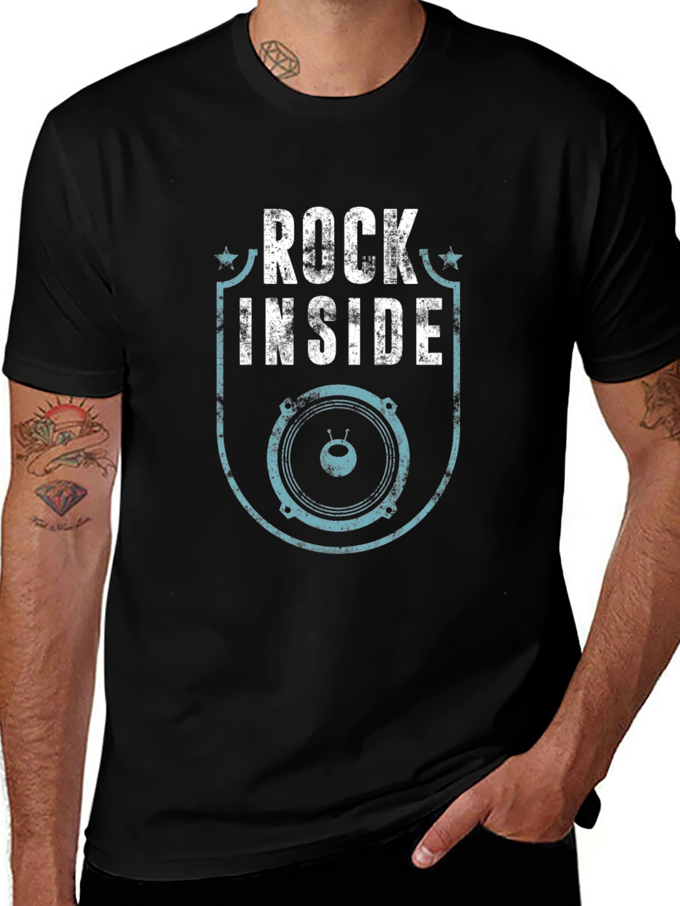 Rock Inside Graphic Tee - Mens Black T-Shirt