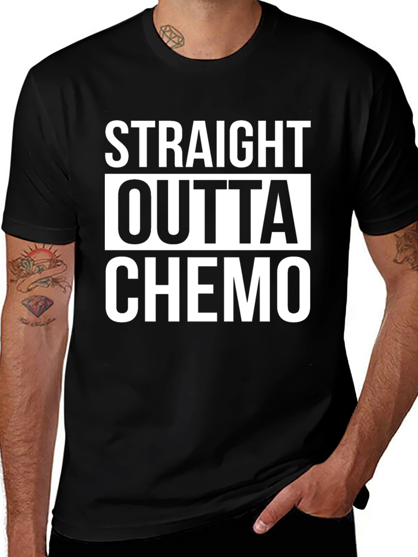 Straight Outta Chemo Graphic Tee - Black