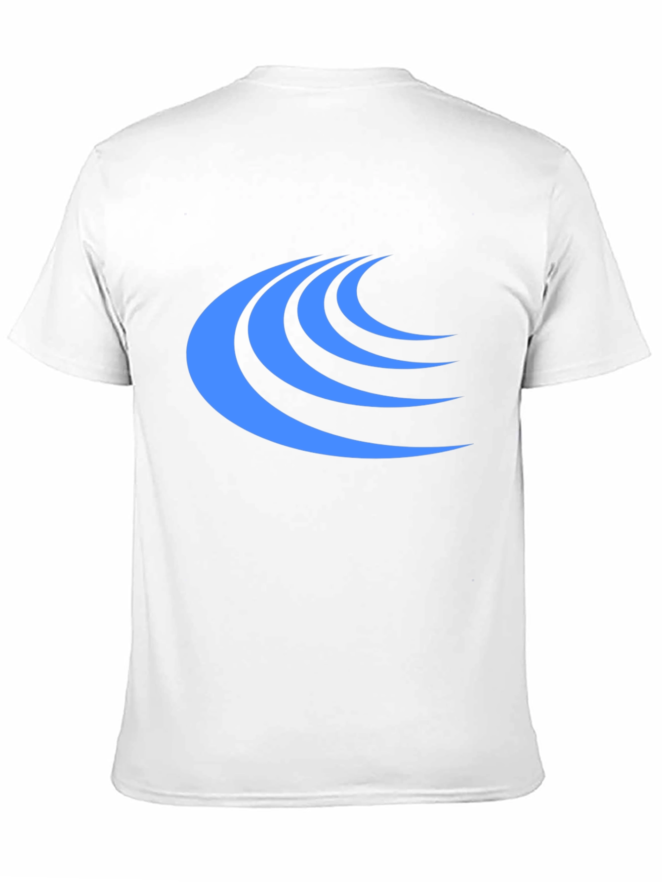 Stylish Black Tee with Blue Wave Design