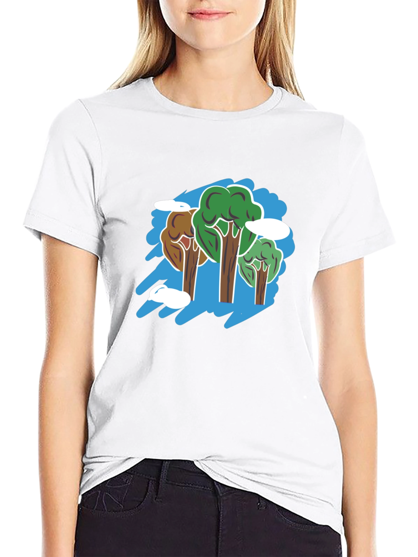 Nature Trees Graphic Black T-Shirt