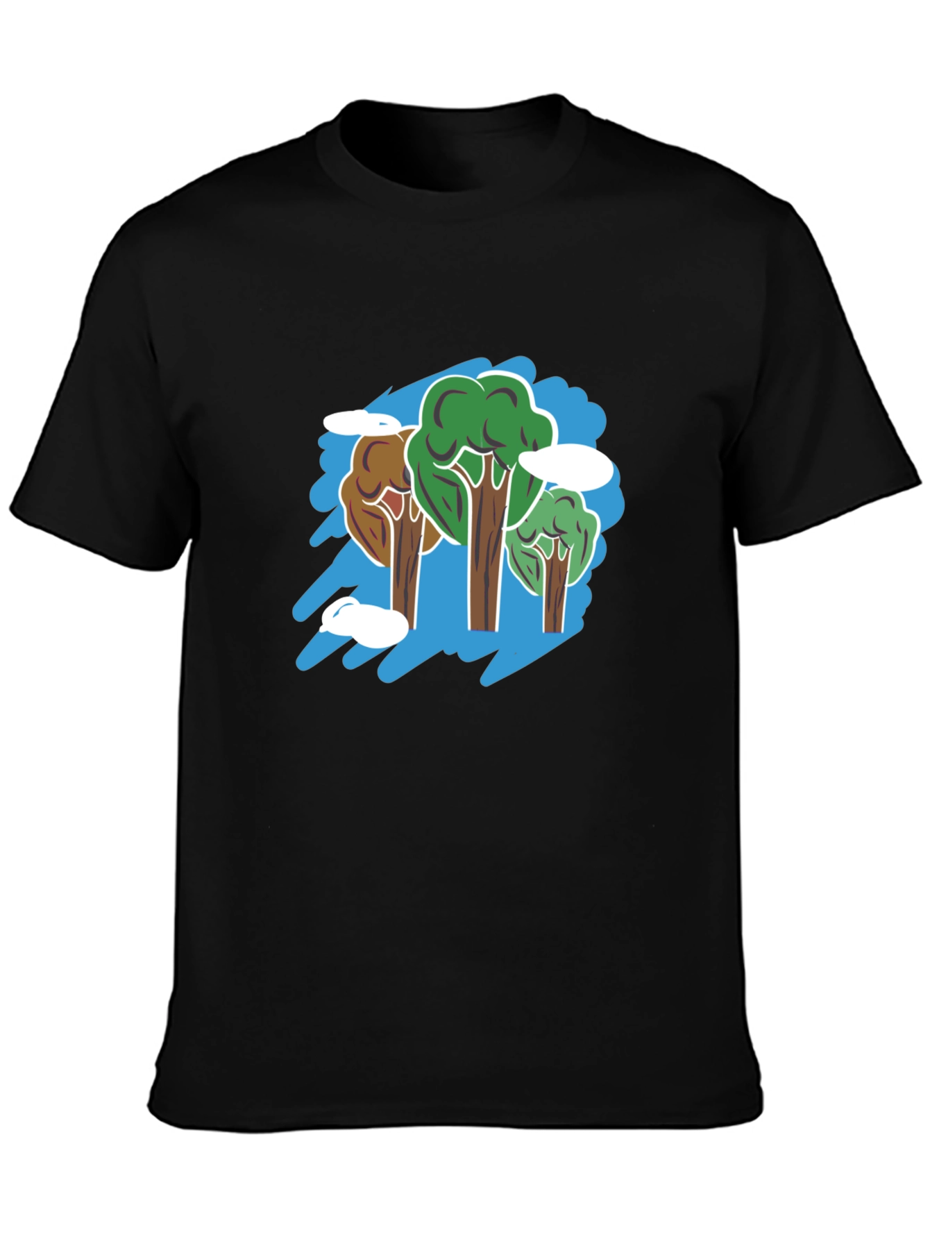 Nature Trees Graphic Black T-Shirt