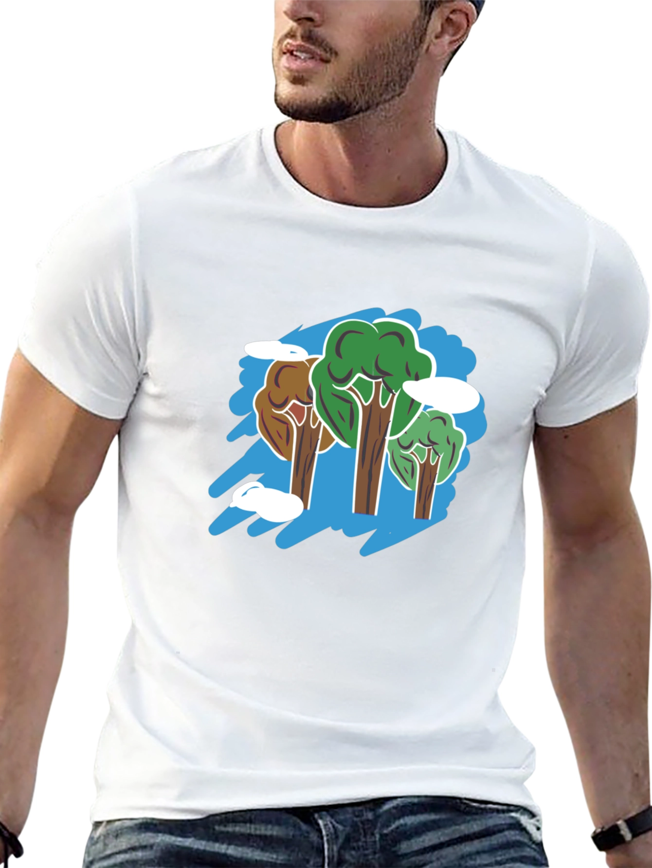 Nature Trees Graphic Black T-Shirt