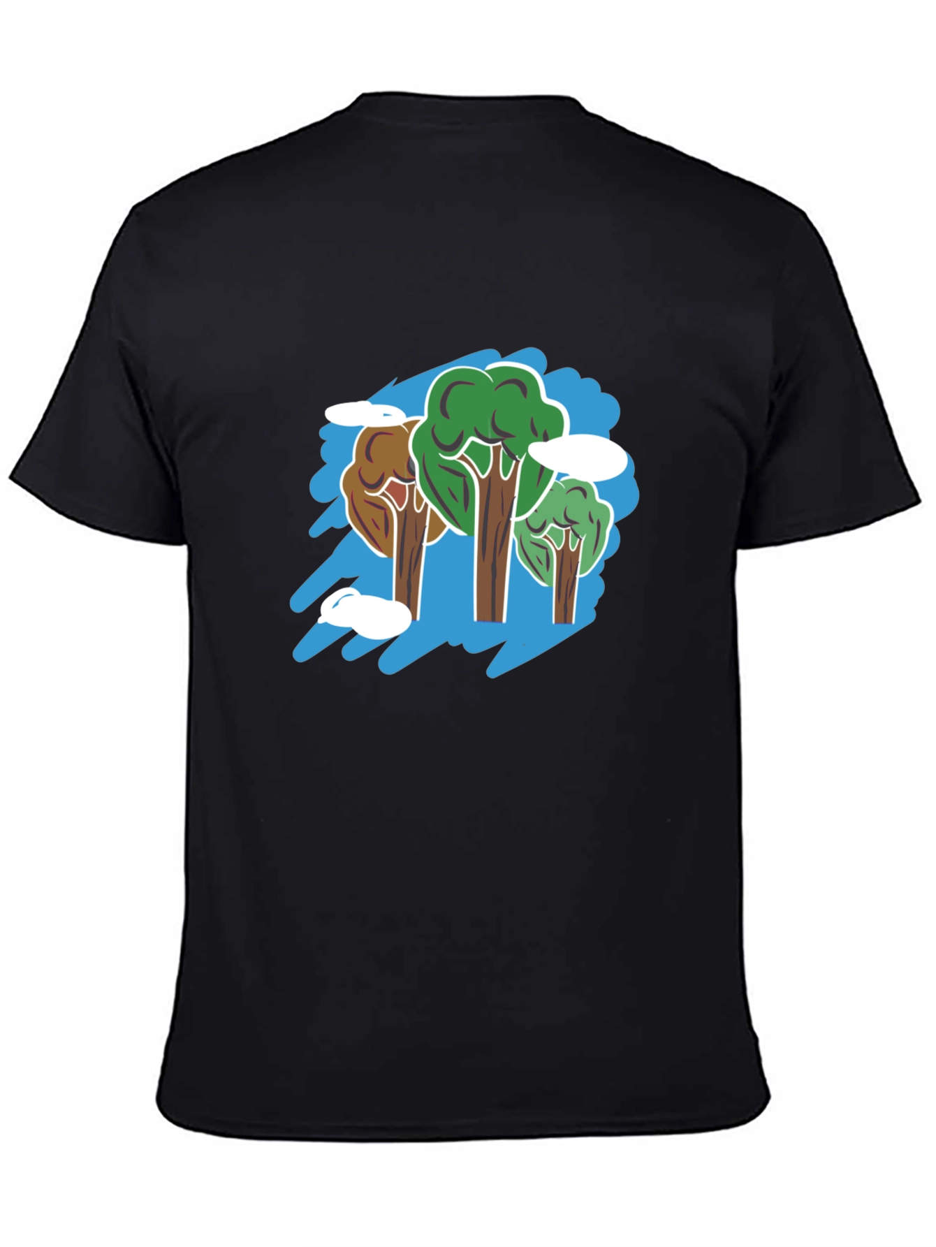 Nature Trees Graphic Black T-Shirt