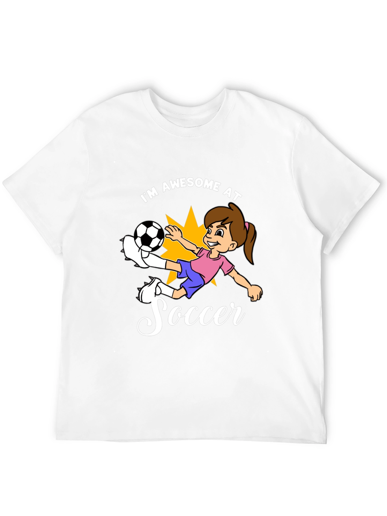Awesome Soccer Girl Black T-Shirt