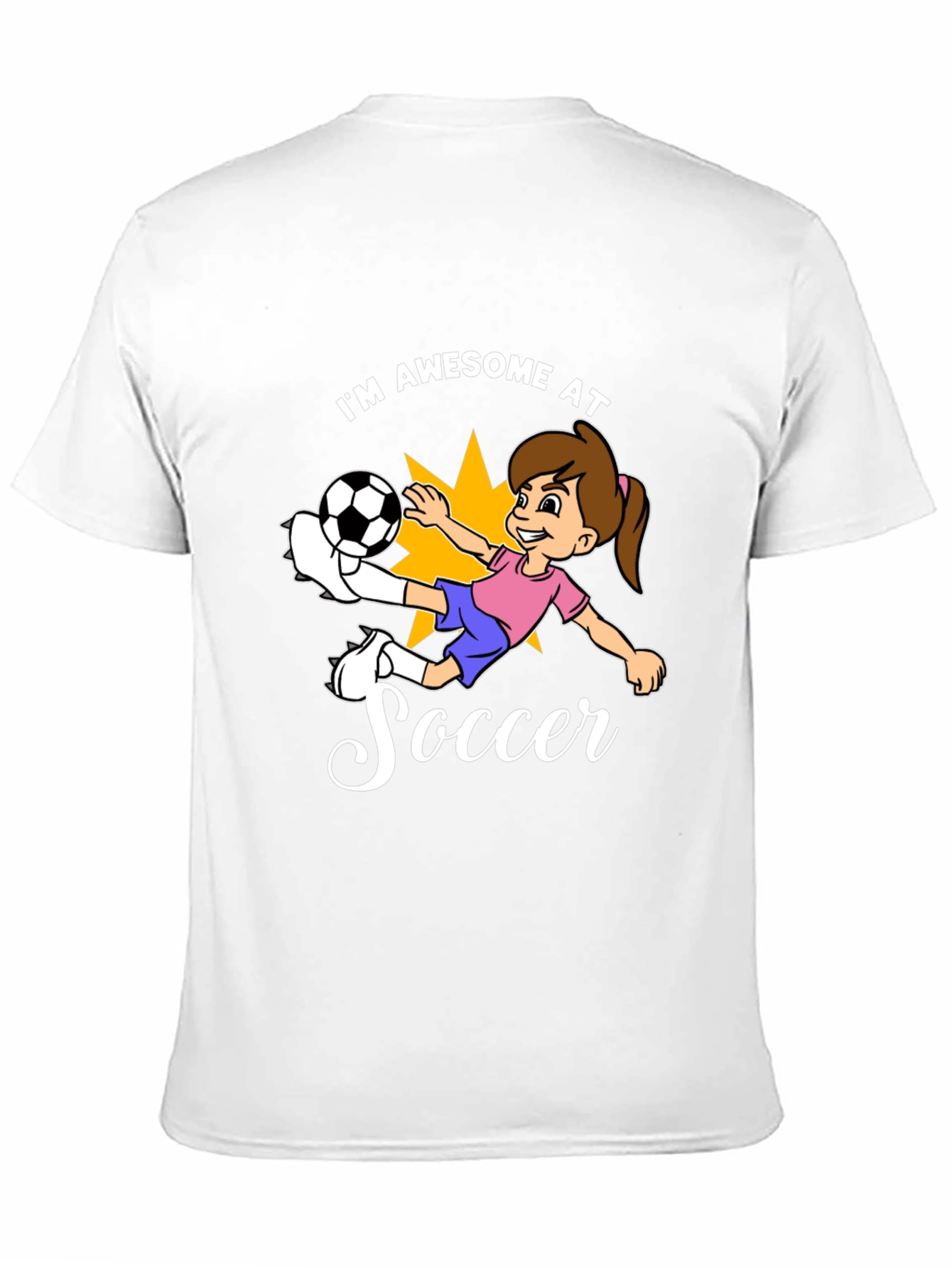 Awesome Soccer Girl Black T-Shirt