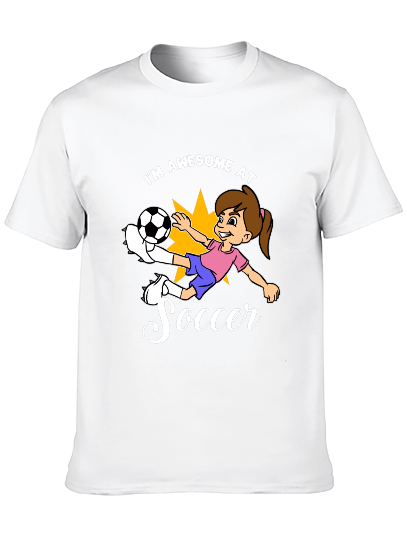 Awesome Soccer Girl Black T-Shirt