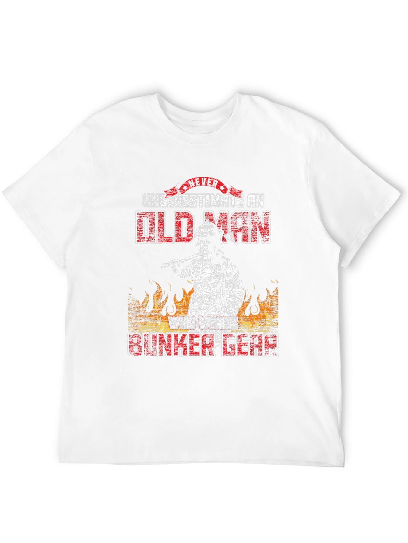 Never Underestimate Old Man Firefighter T-Shirt