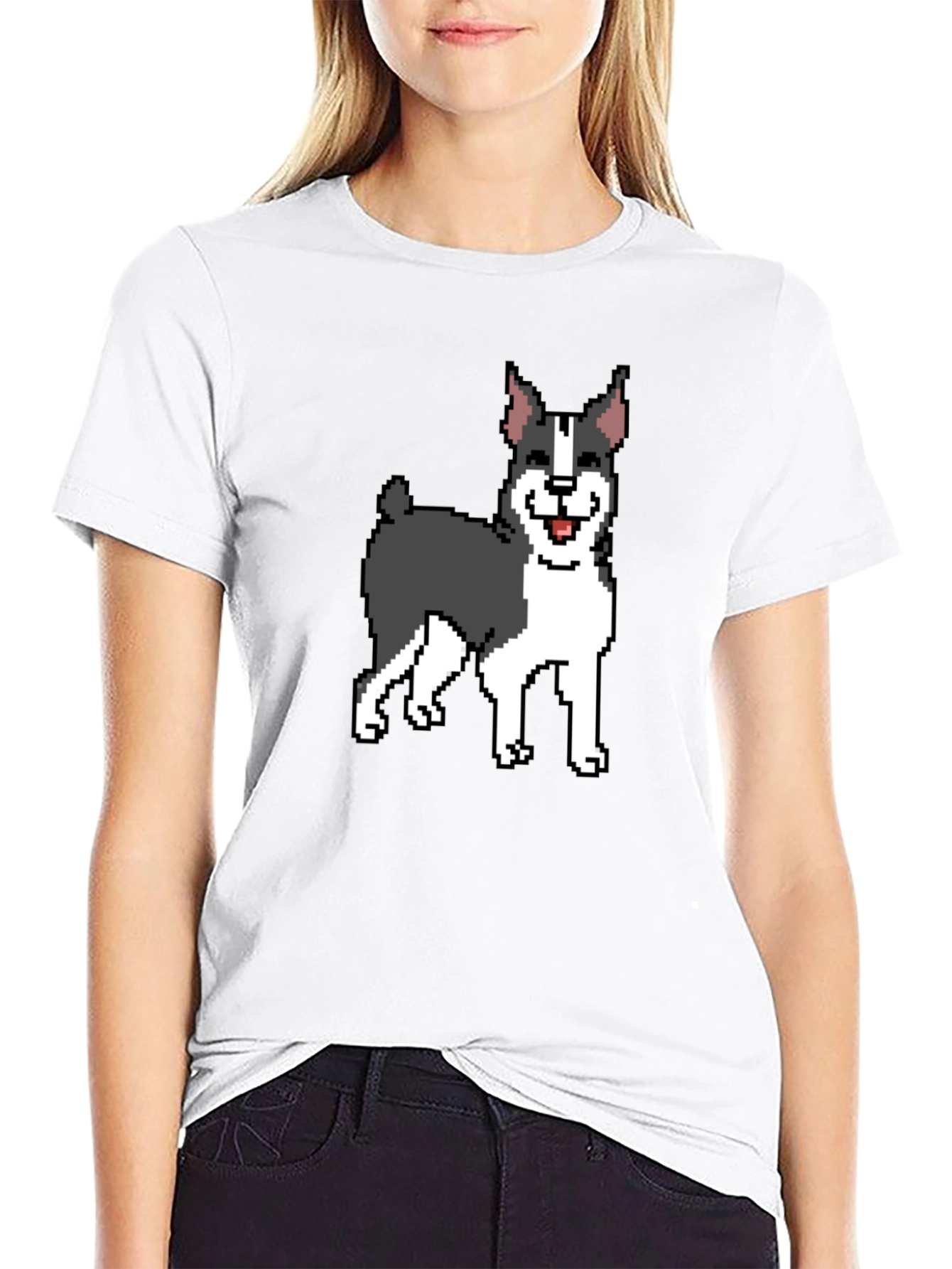 Pixel Art Boston Terrier Graphic Tee