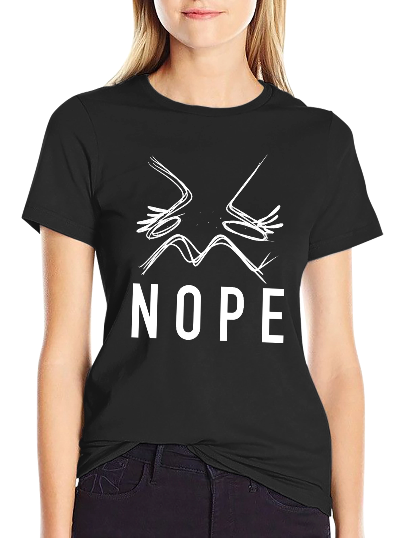 Nope! Graphic Tee - Unisex Black Cotton T-Shirt