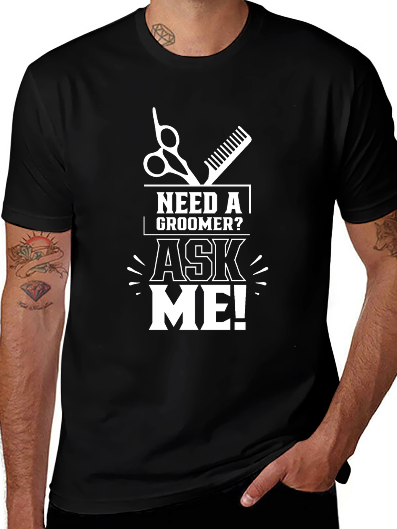 Need A Groomer? Ask Me! T-Shirt - Black
