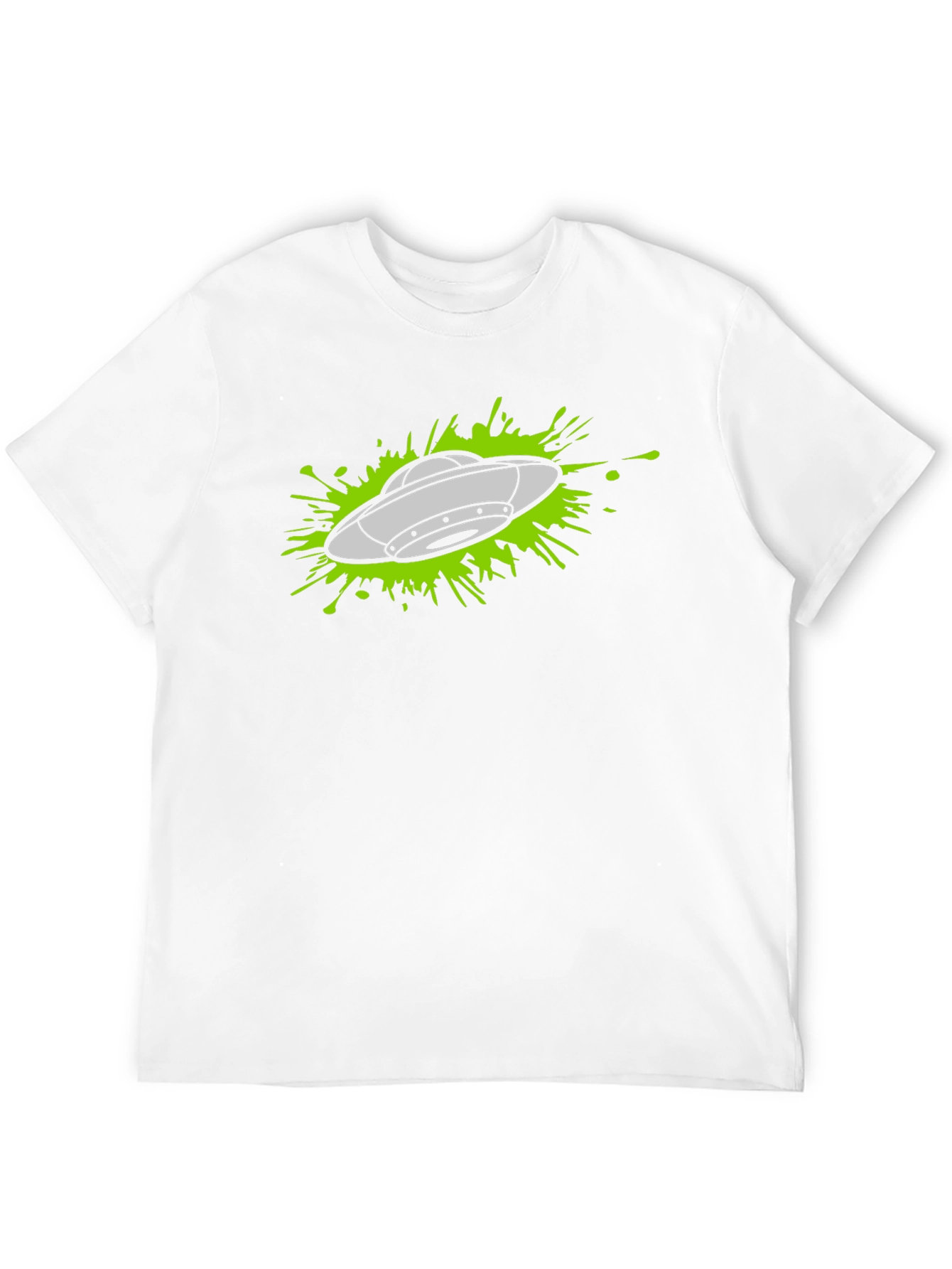 UFO Splatter Graphic Tee - Black Cotton T-Shirt