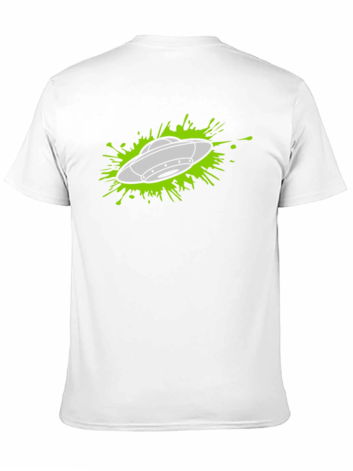 UFO Splatter Graphic Tee - Black Cotton T-Shirt