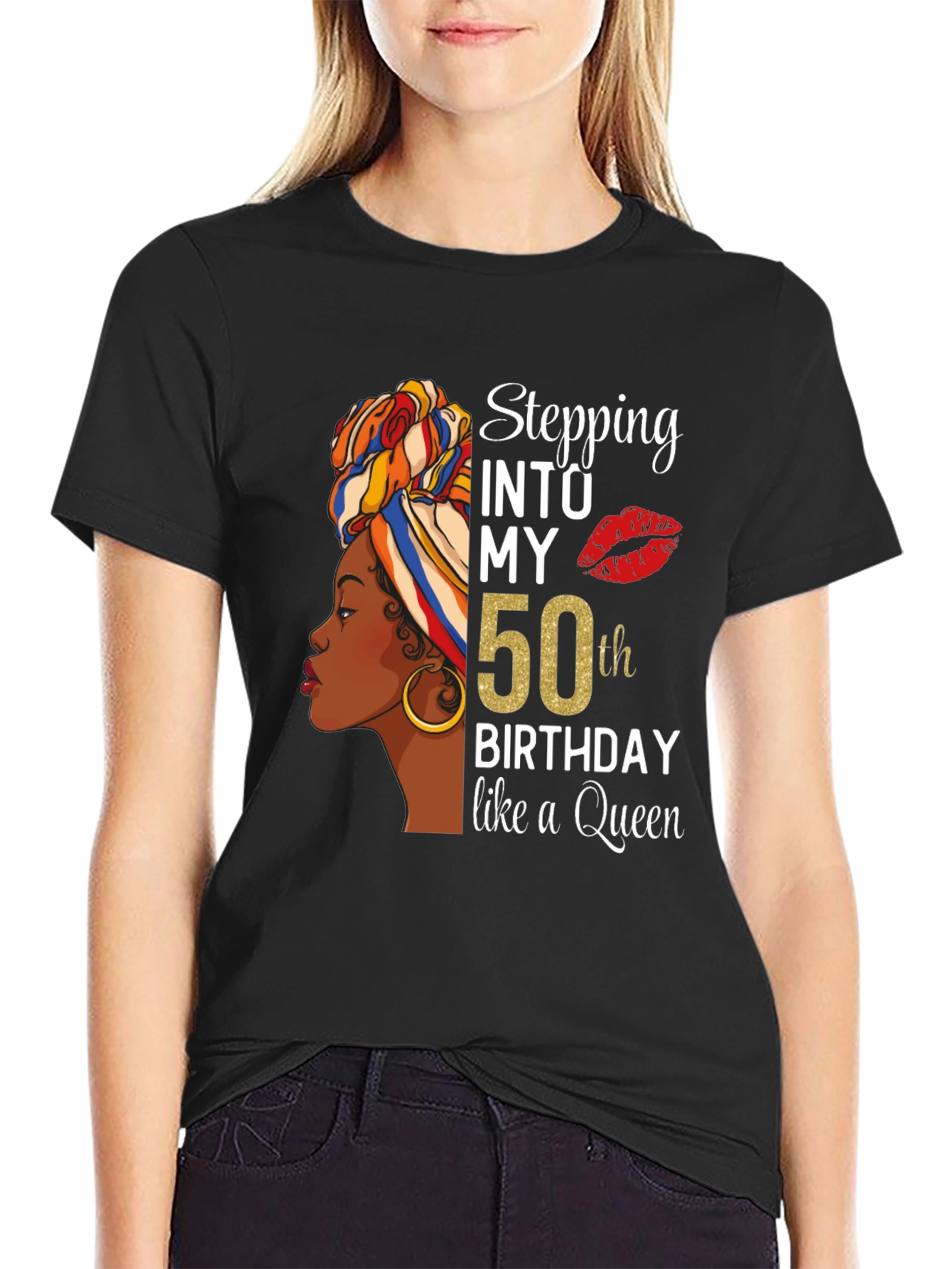 Stepping Into My 50th Birthday Queen T-Shirt