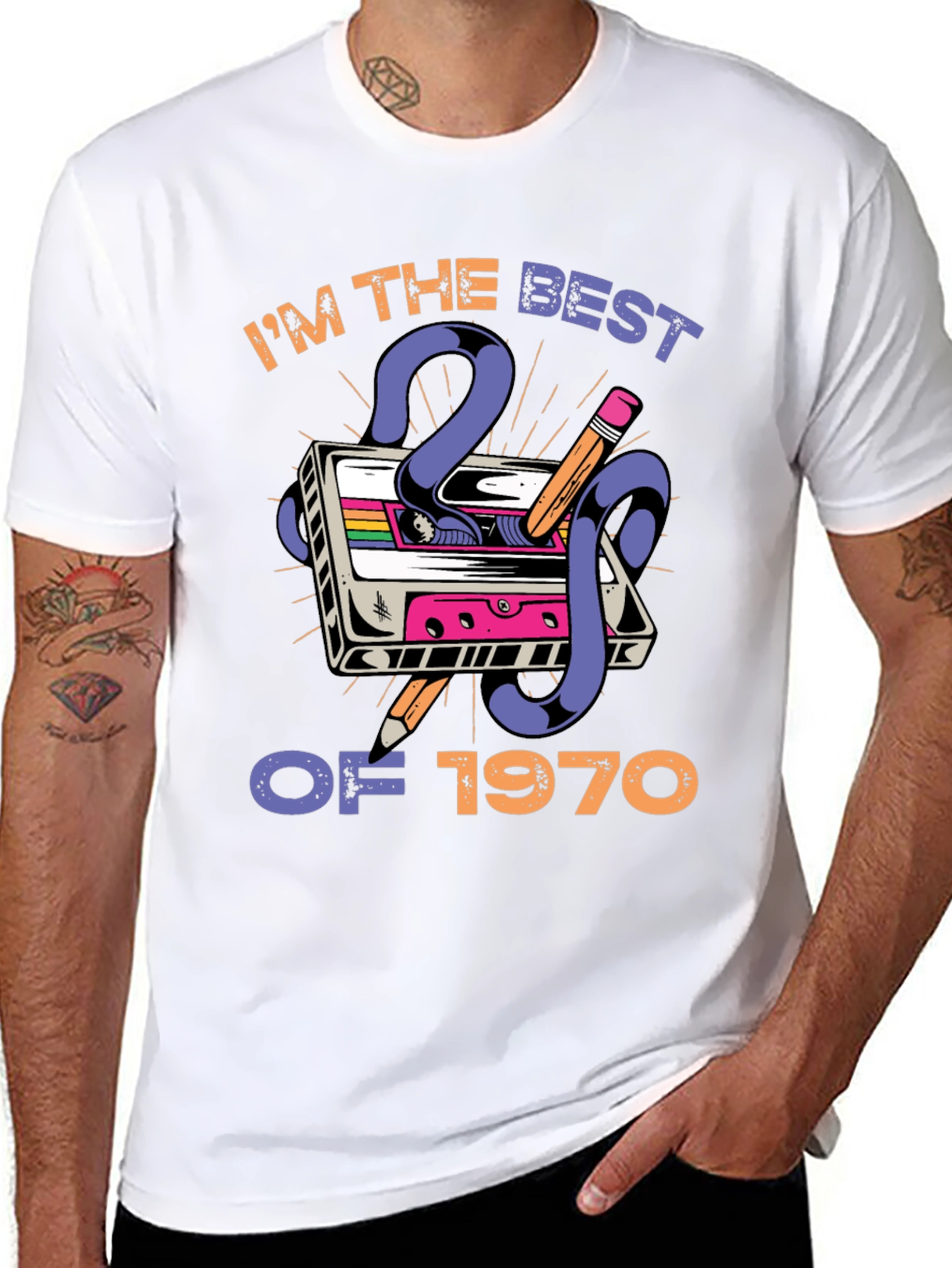 Retro Cassette Tape 1970 Birthday T-Shirt
