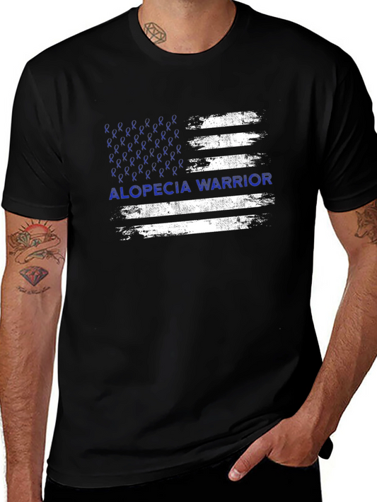 Alopecia Warrior T-Shirt - Awareness Ribbon Flag