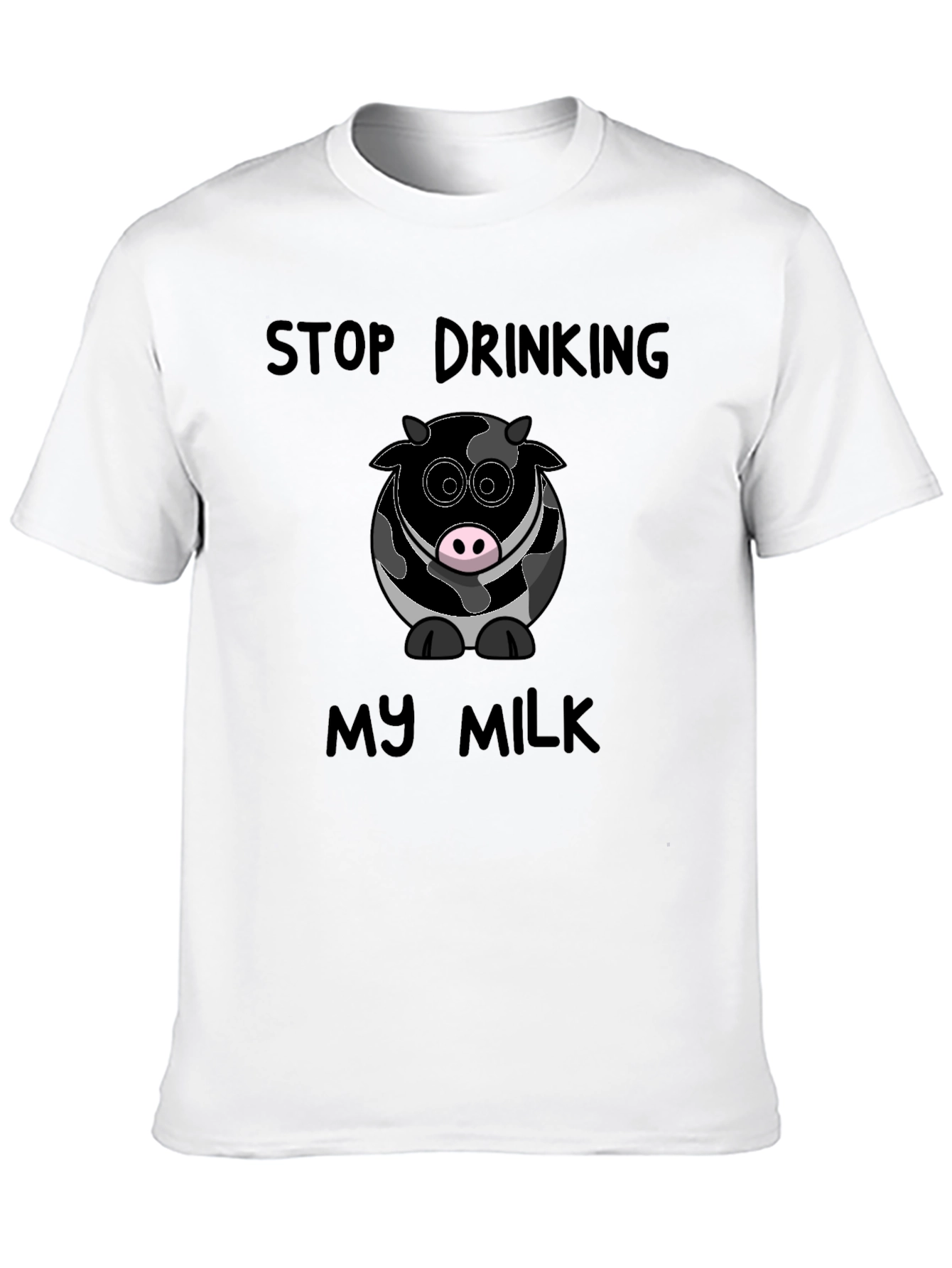 Stop Drinking My Milk Funny Cow Graphic T-Shirt