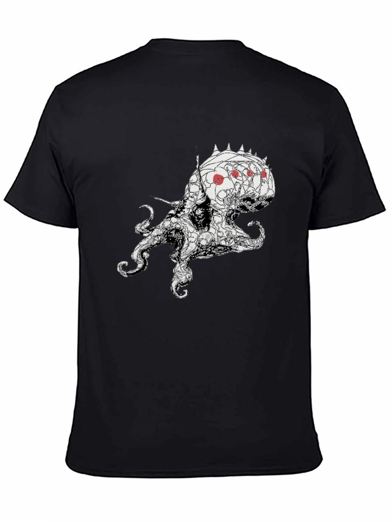 Octopus Graphic Tee - Black Cotton Blend T-Shirt