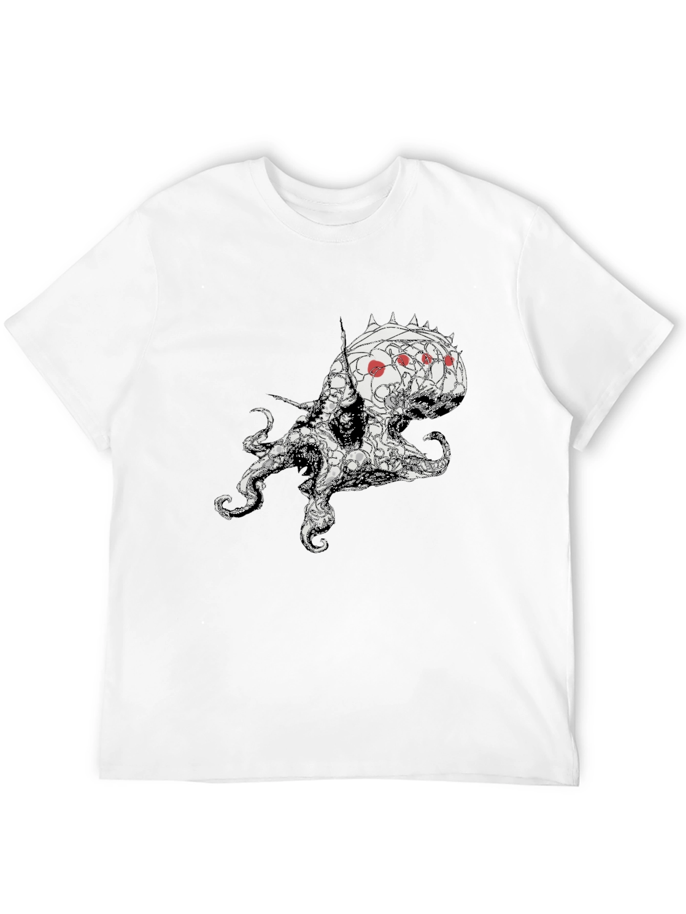 Octopus Graphic Tee - Black Cotton Blend T-Shirt