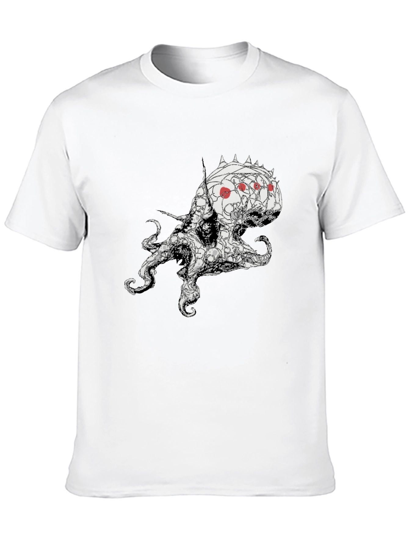 Octopus Graphic Tee - Black Cotton Blend T-Shirt