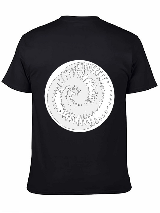 Spiral Graphic Tee - Black Cotton Blend Shirt