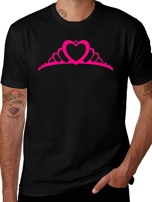 Princess Heart Crown T-Shirt - Black Cotton Tee