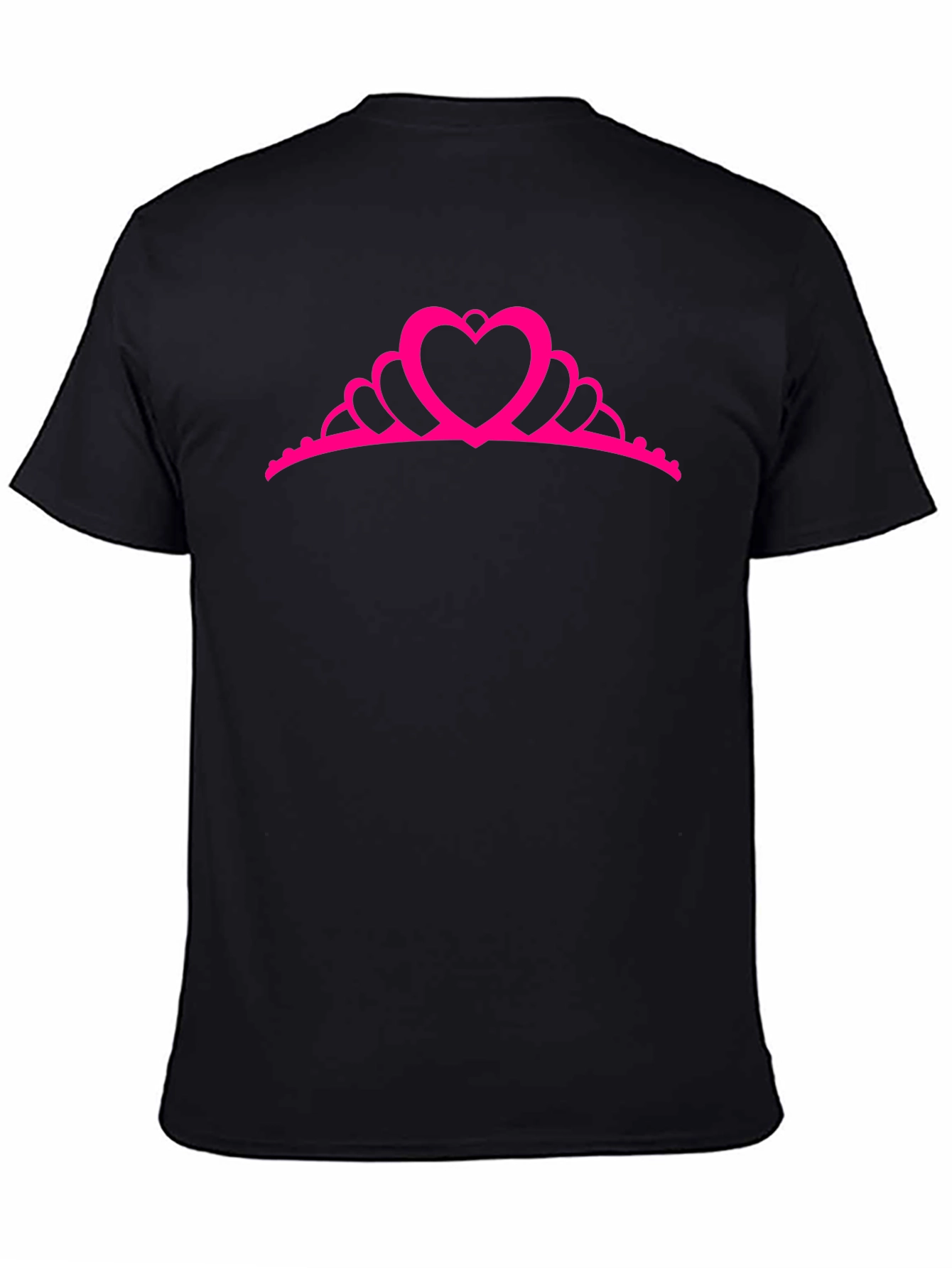 Princess Heart Crown T-Shirt - Black Cotton Tee
