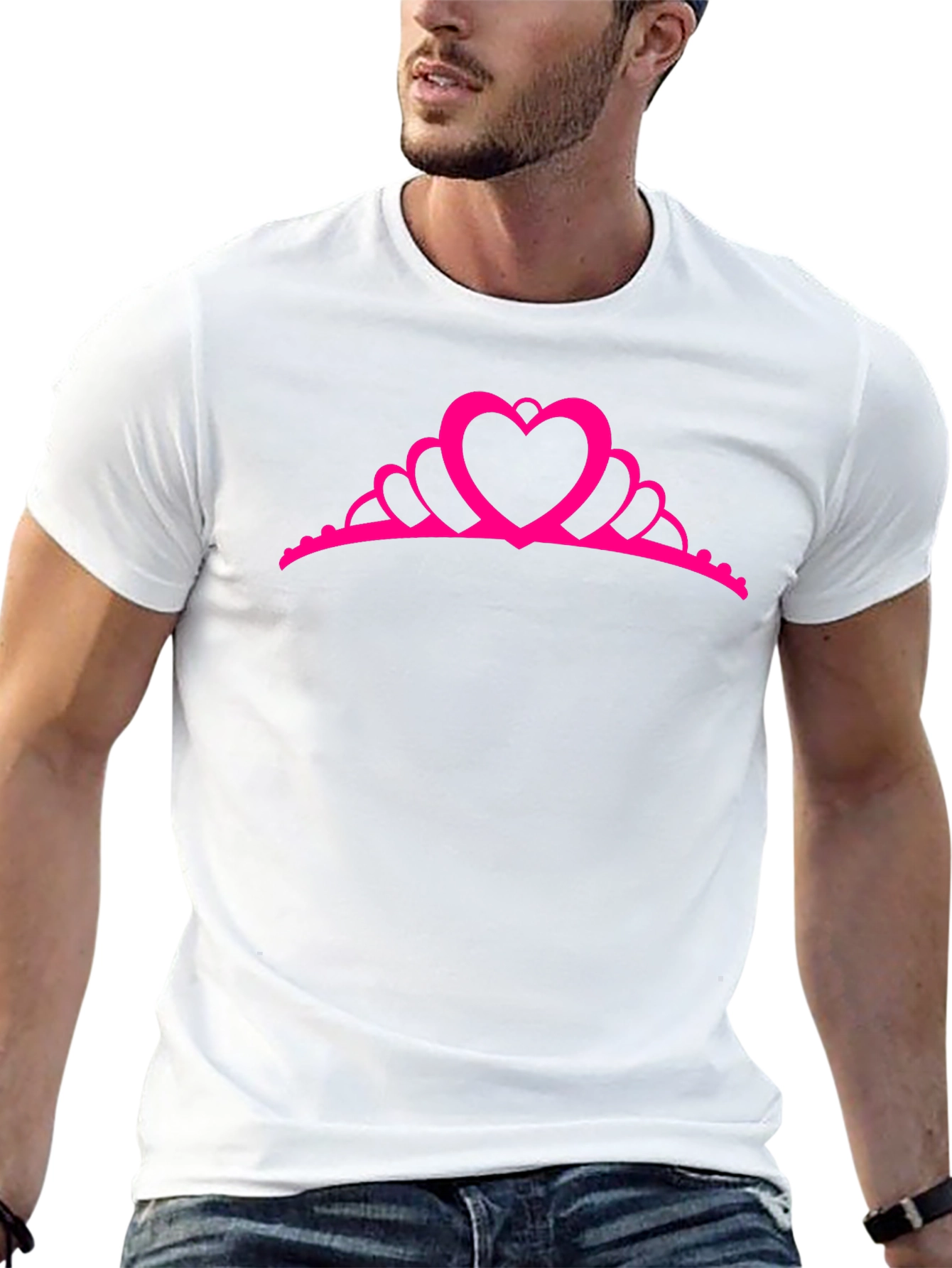 Princess Heart Crown T-Shirt - Black Cotton Tee