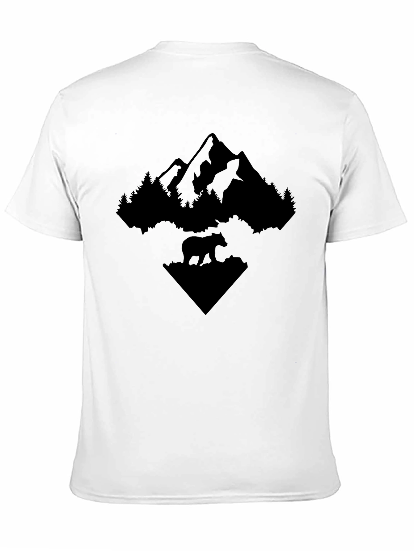 Nature Bear Mountain Graphic Tee - Black