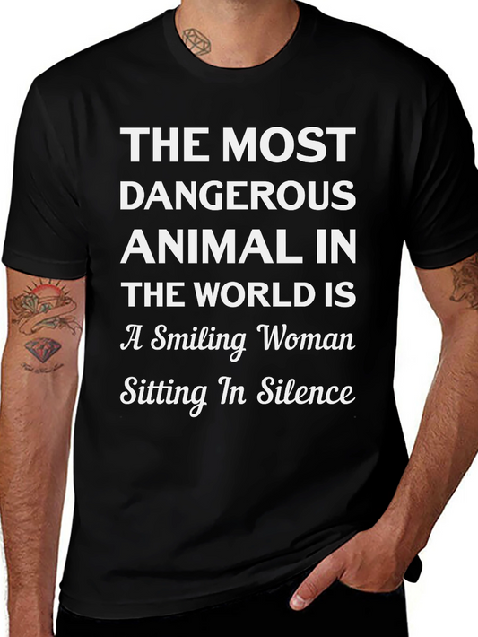 The Most Dangerous Animal T-Shirt - Smiling Woman