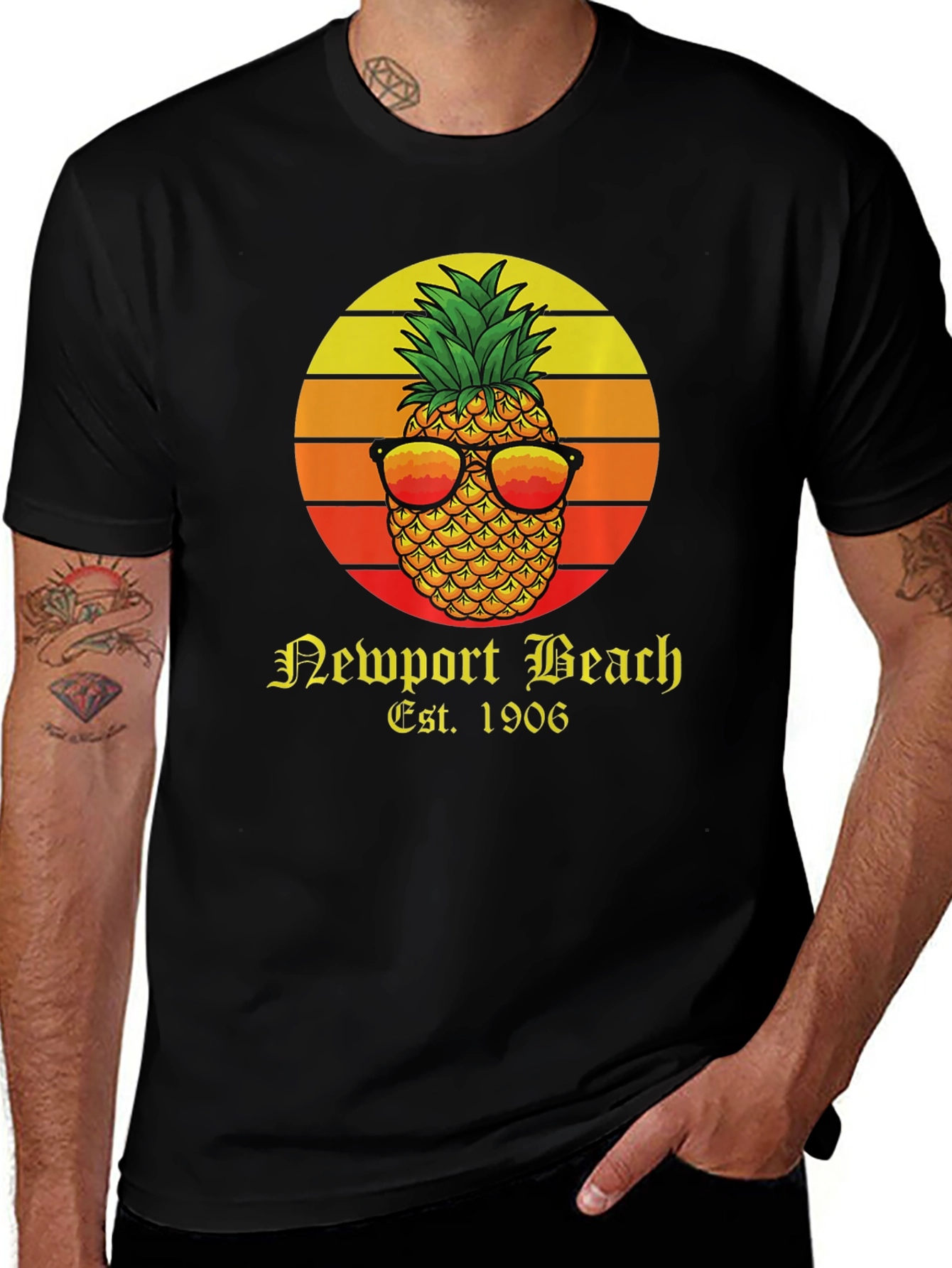Newport Beach Pineapple Graphic T-Shirt