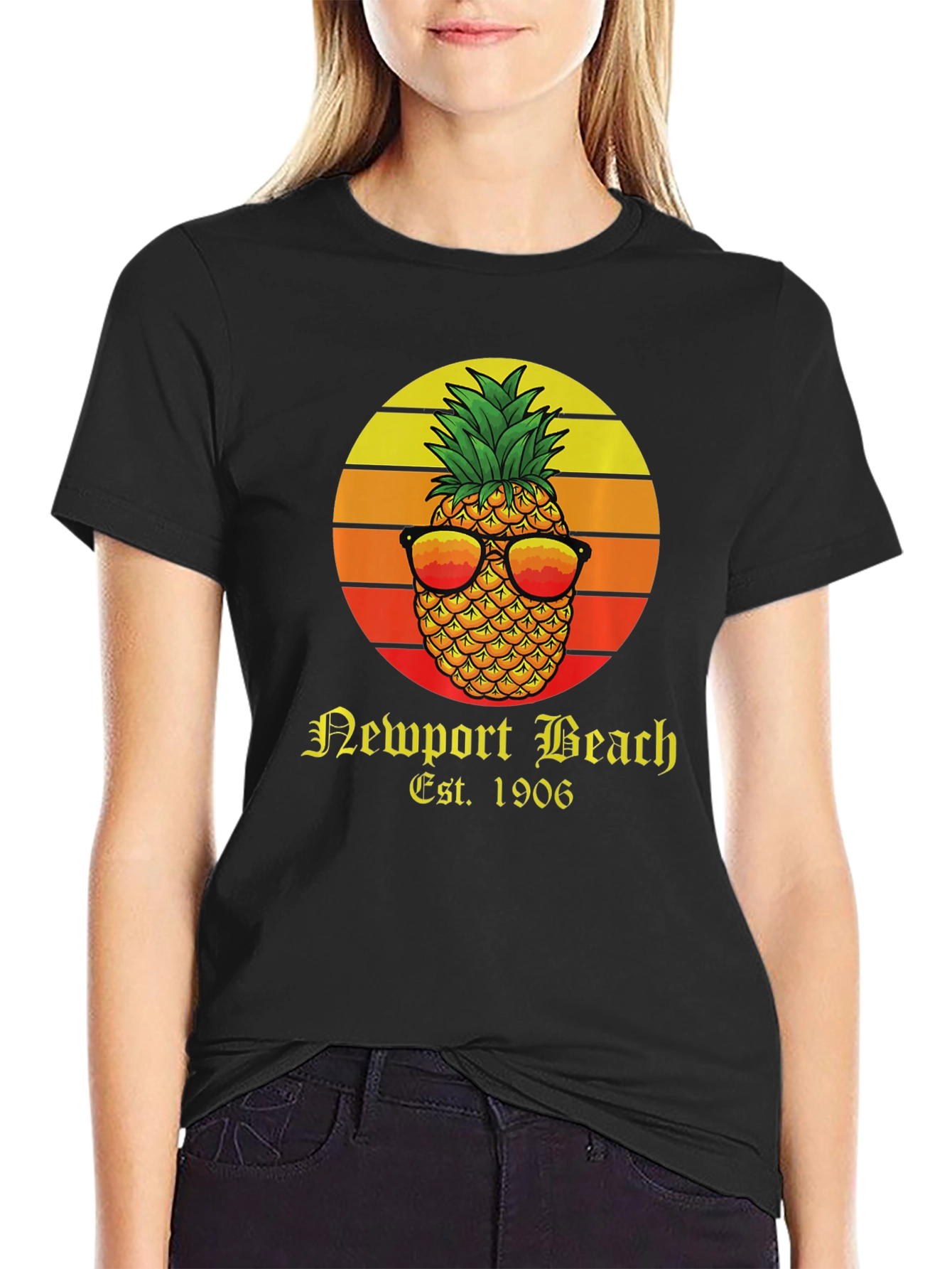 Newport Beach Pineapple Graphic T-Shirt