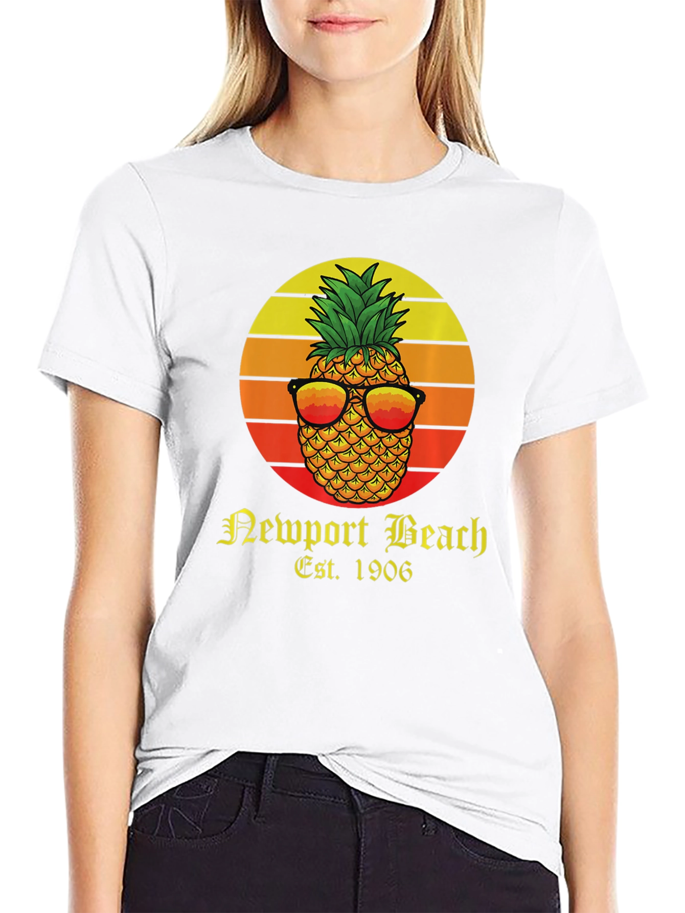 Newport Beach Pineapple Graphic T-Shirt
