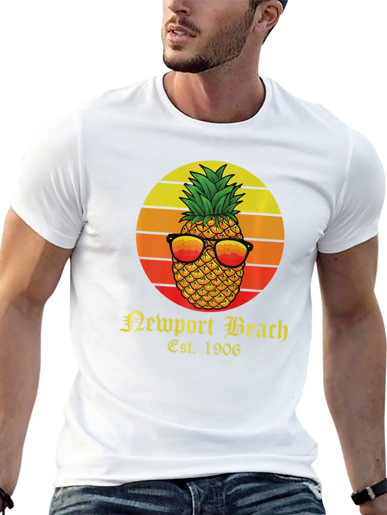 Newport Beach Pineapple Graphic T-Shirt