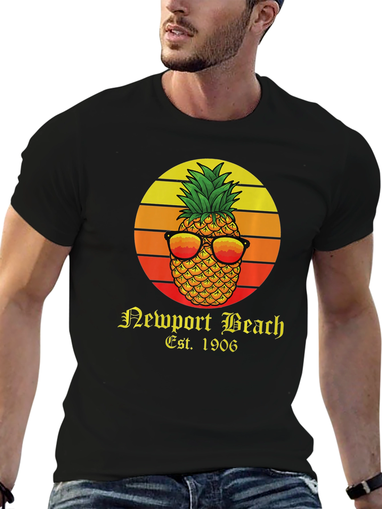 Newport Beach Pineapple Graphic T-Shirt