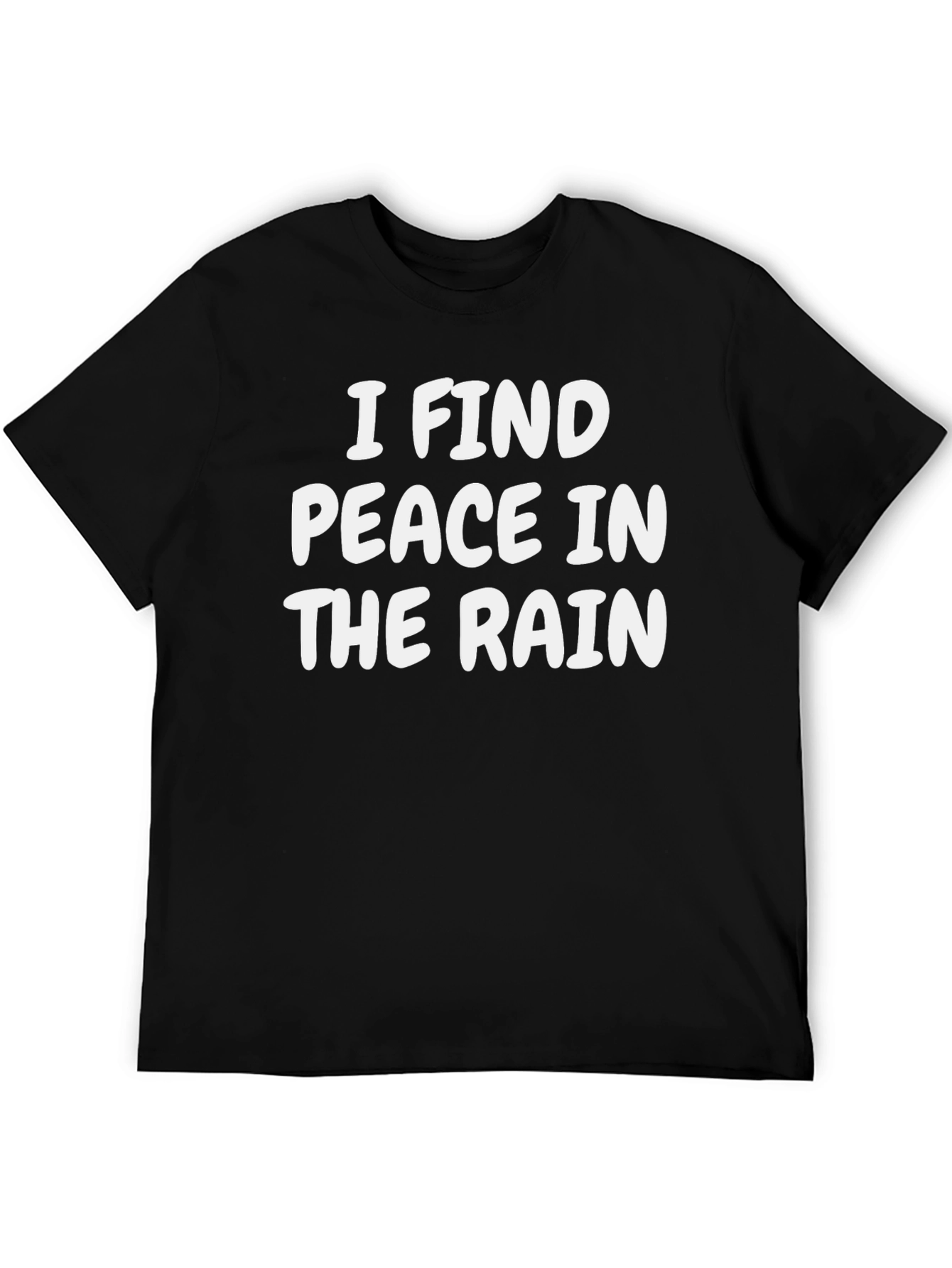 Peace in The Rain Black Cotton T-Shirt