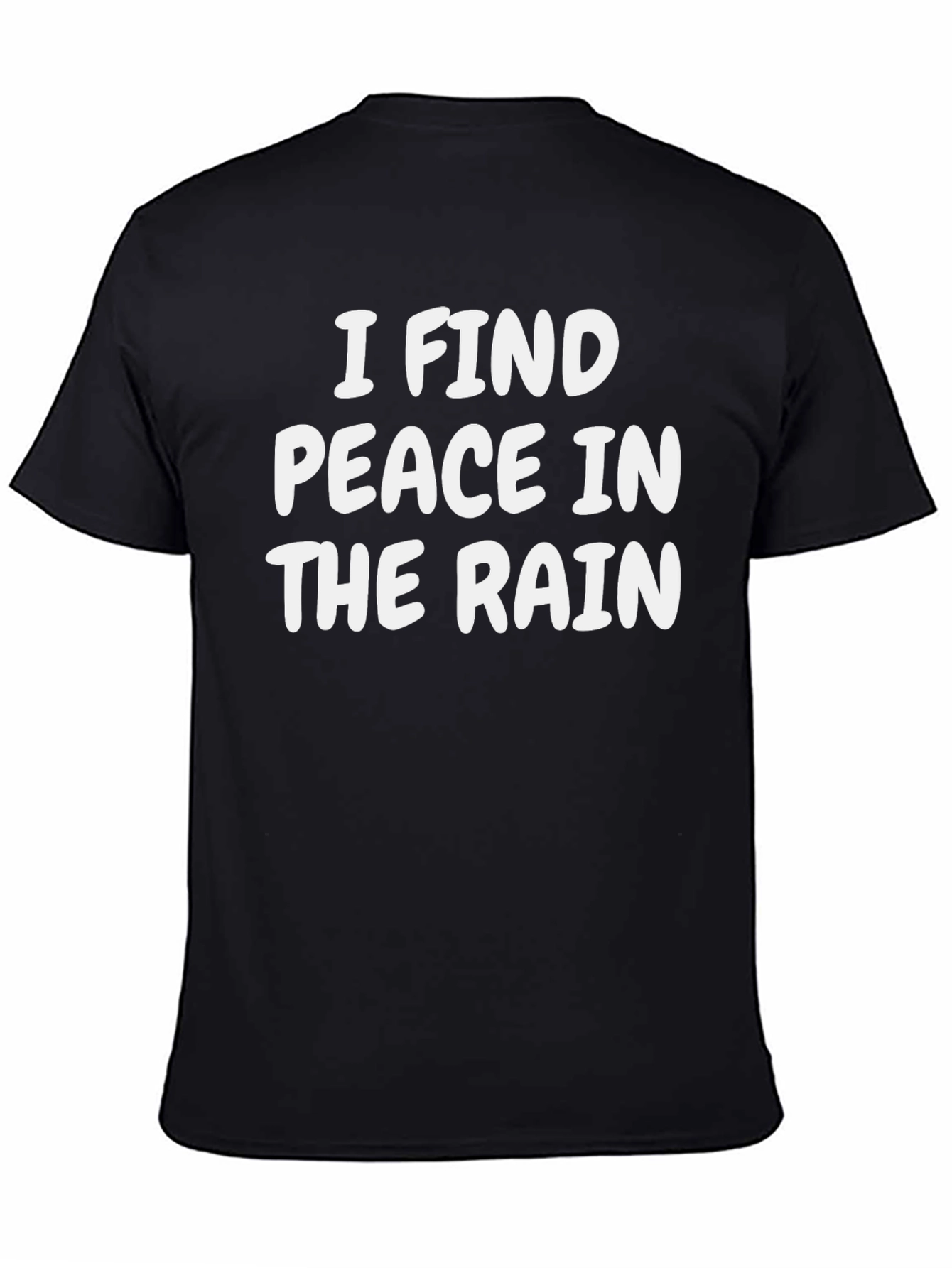 Peace in The Rain Black Cotton T-Shirt